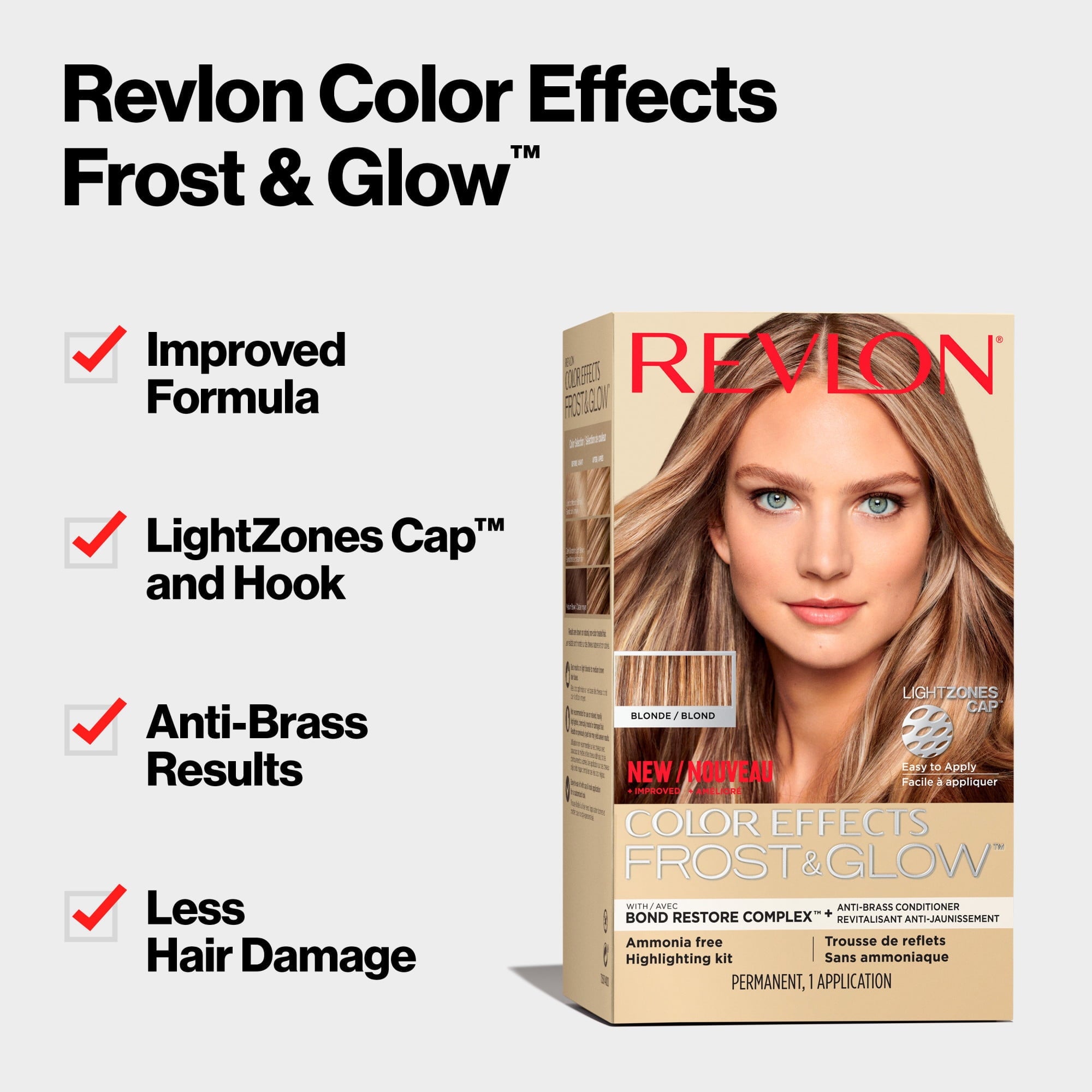 Revlon Color Effects Frost and Glow Ammonia Free Permanent Hair Color, 20 Blonde