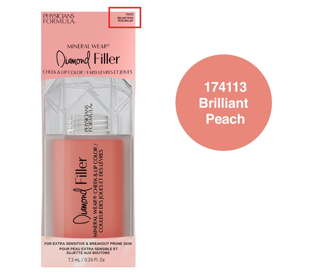 Physicians Formula Mineral Wear Diamond Filler Cheek & Lip Liquid Blush - Brilliant Peach