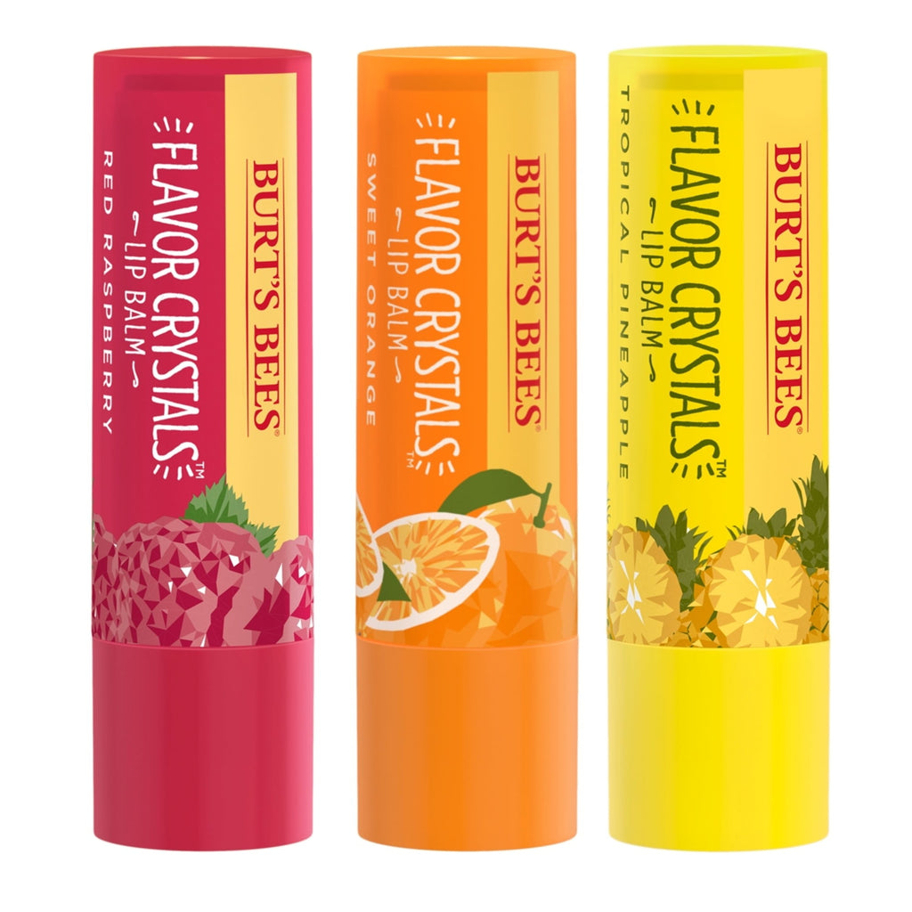 Burt's Bees Flavor Crystals 100% Natural Lip Balm, Raspberry, 1 Count