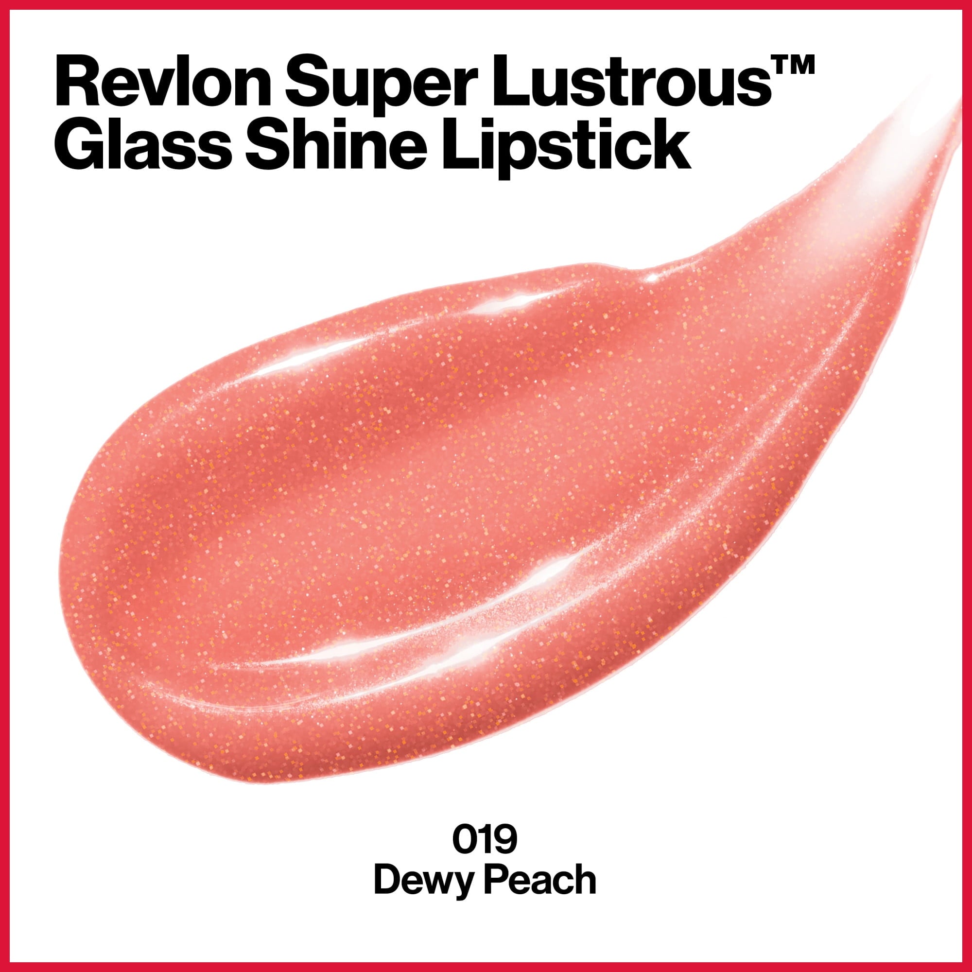 Revlon Super Lustrous Glass Shine Lipstick, Moisturizing Lipstick with Aloe, 019 Dewy Peach, 0.15 oz