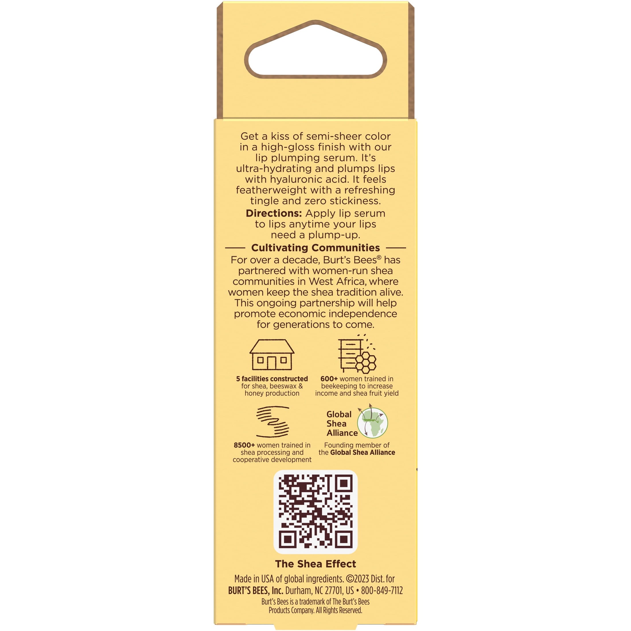 Burt's Bees Shea + Hyaluronic Acid Red Dahlia Plumping Lip Serum, Natural Origin Lip Care, 1 Tube, 0.27 oz.