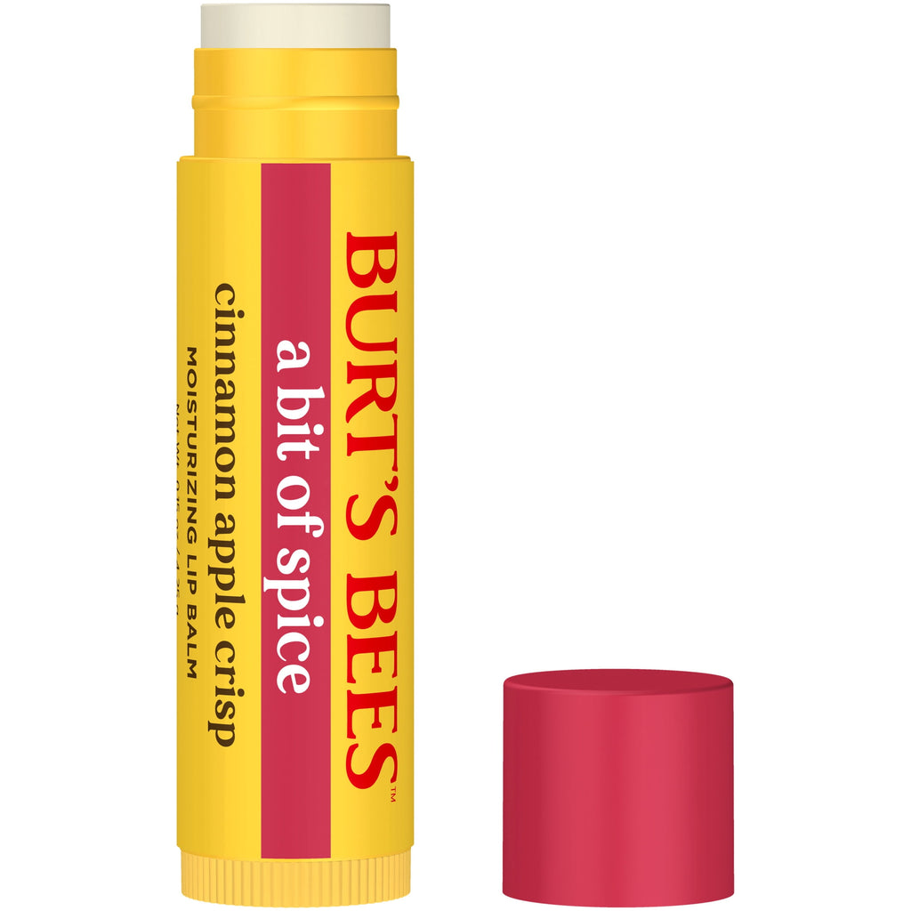 Burts Bees a Bit of Spice Cinnamon Apple Crisp Moisturizing Lip Balm, 0.15 oz. Tube, Pack of 6