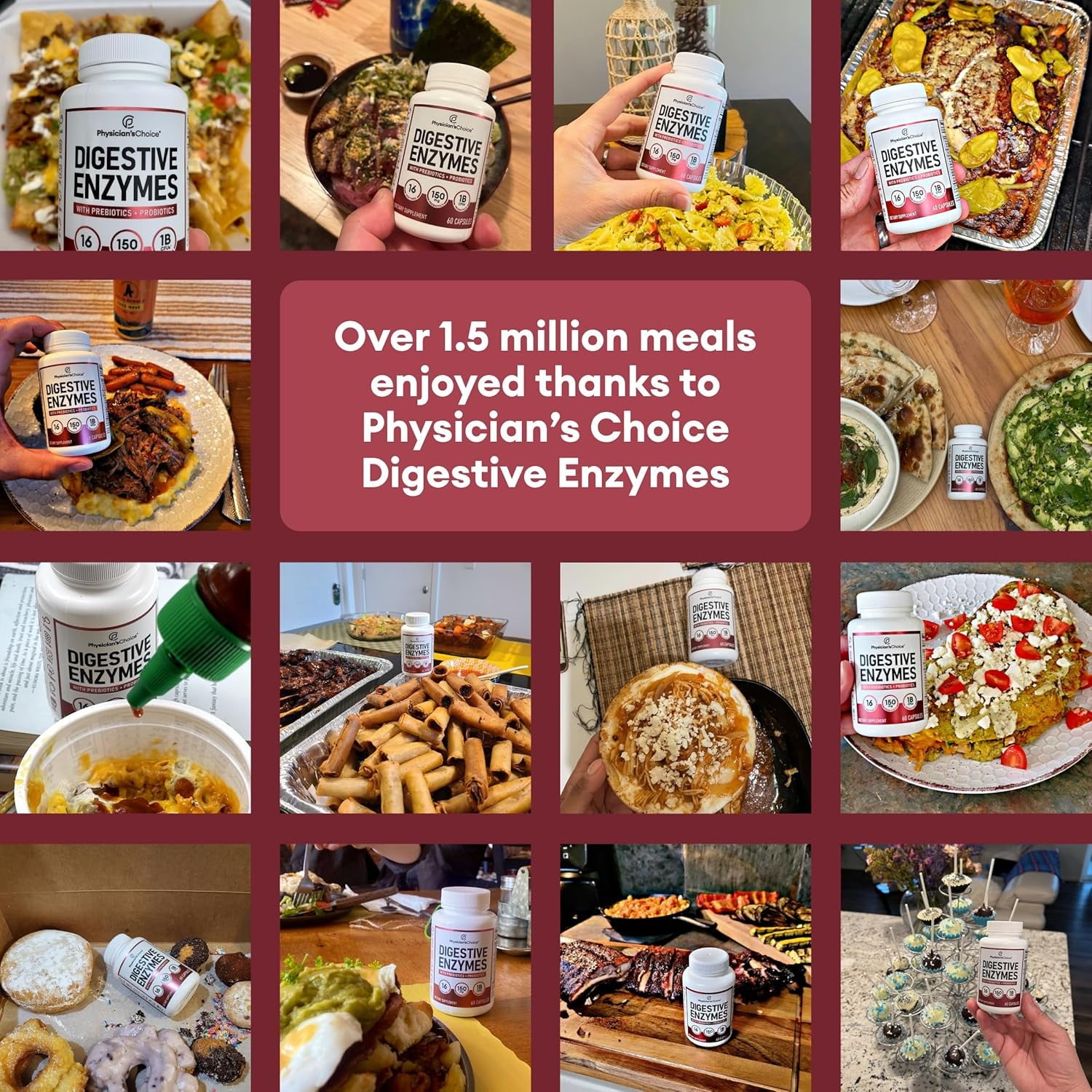 Physician's Choice Digestive Enzymes, Digestive & Gut Health, Bloating & Meal Time Discomfort, Men and Women, 30 Count
