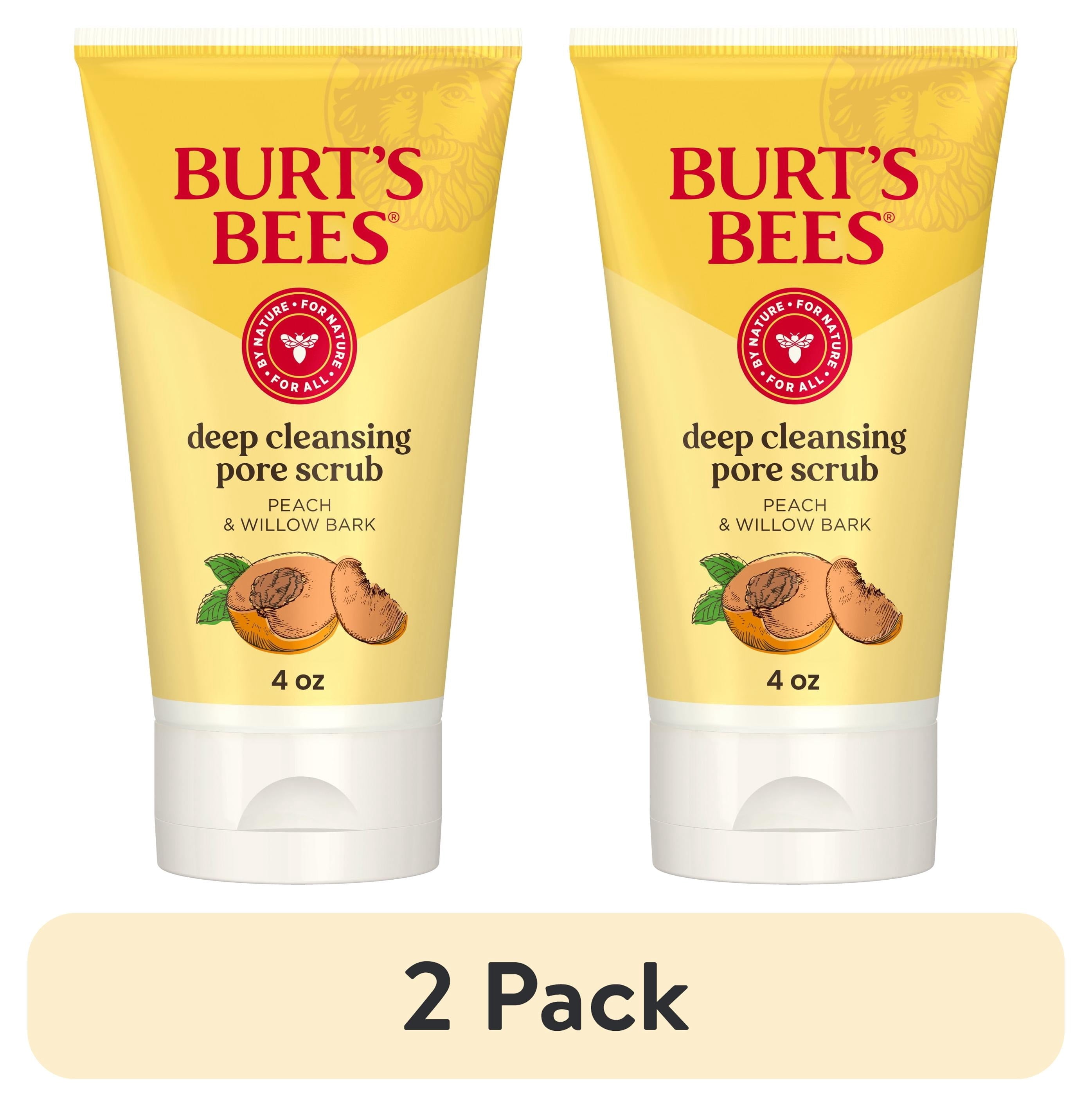 (2 pack) Burt's Bees Deep Cleansing Pore Scrub with Peach and Willow Bark, 4 Ounces