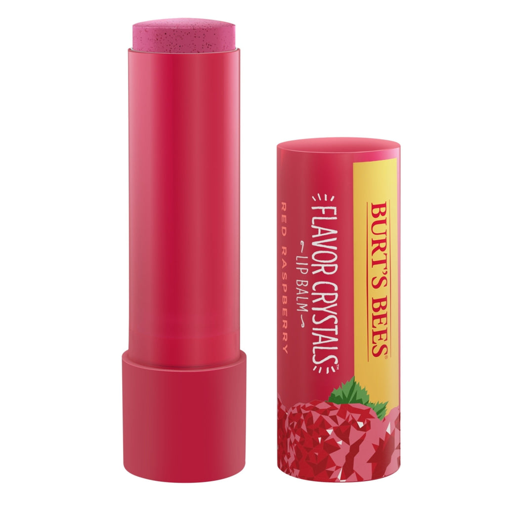 Burt's Bees Flavor Crystals 100% Natural Lip Balm, Raspberry, 1 Count