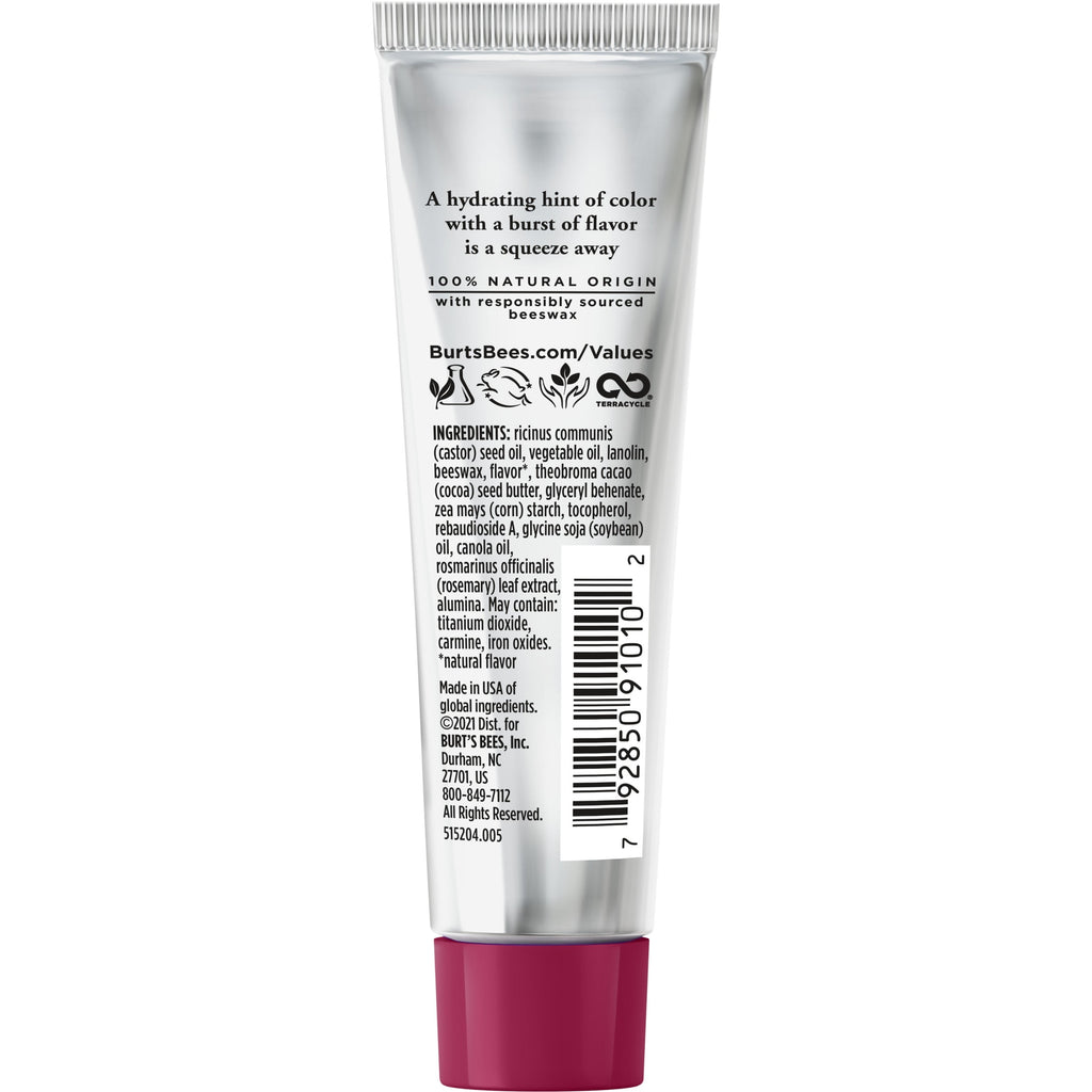 Burt's Bees 100% Natural  Squeezy Tinted Lip Balm with Beeswax, Watermelon Rush, 1 Tube