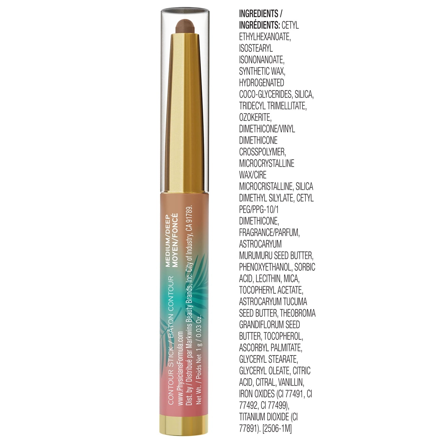 Physicians Formula Butter Glow and Go Stick, medium to deep with Murumuru butter, 0.03 oz