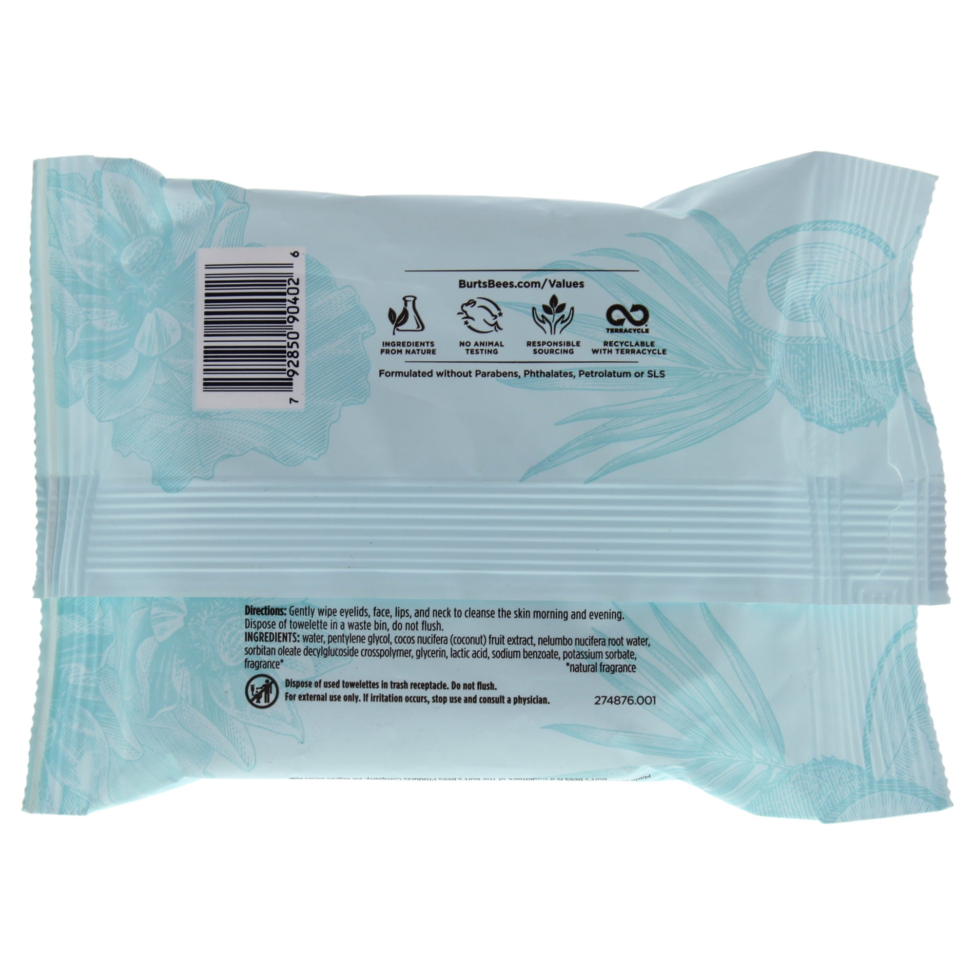 Burts Bees Micellar Makeup Removing Towelettes - Coconut and Lotus Water