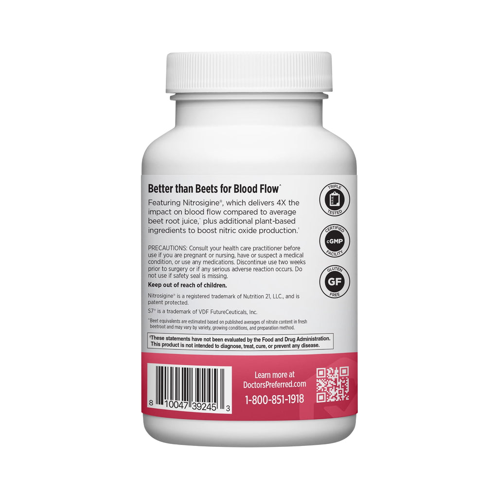 DOCTORS' PREFERRED Nitric Oxide Supplement - Better Than Beet Roots for Blood Flow and Energy - 90 Vegan Tablets