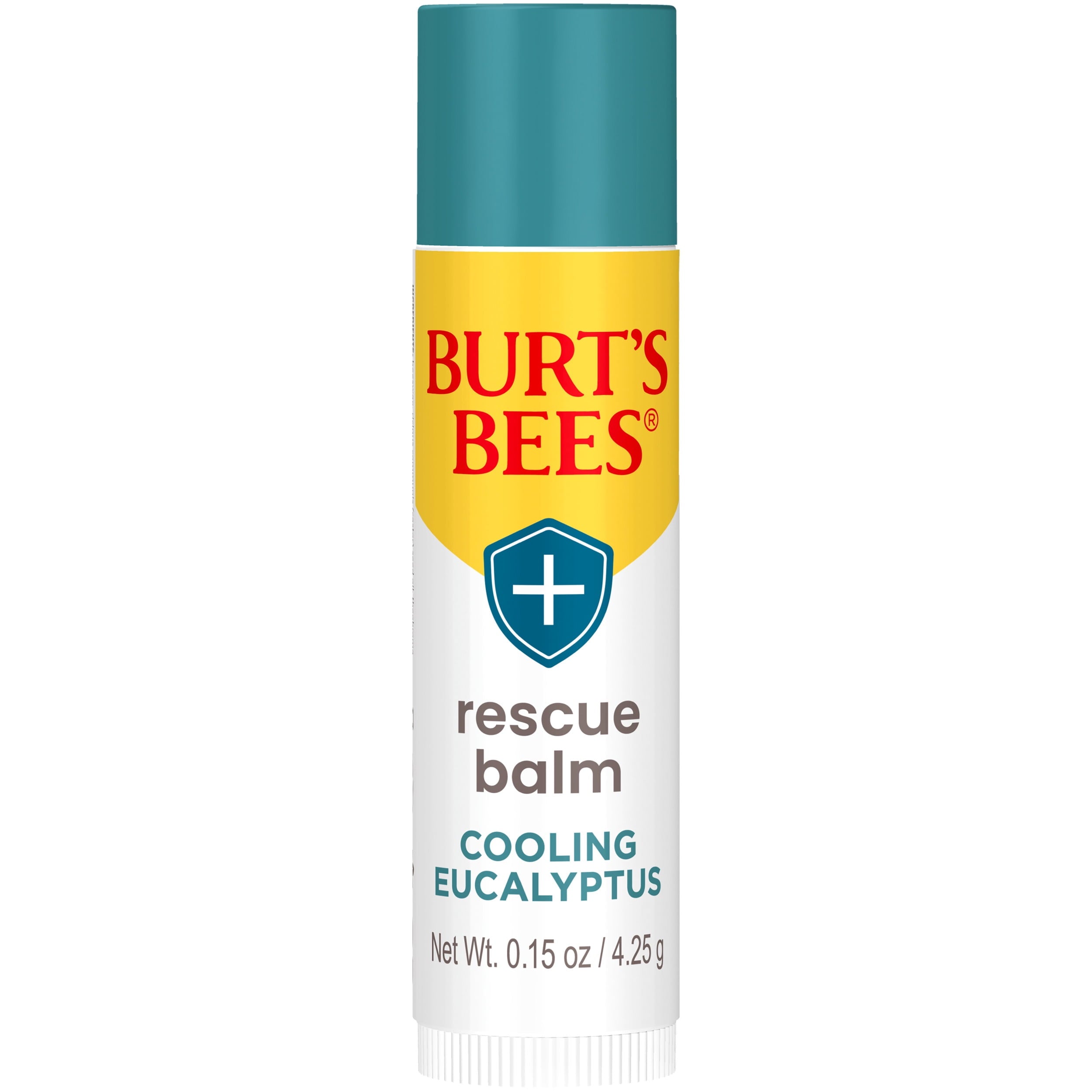 Burt's Bees 100% Natural Origin Rescue Lip Balm, Cooling Eucalyptus, 1 Tube