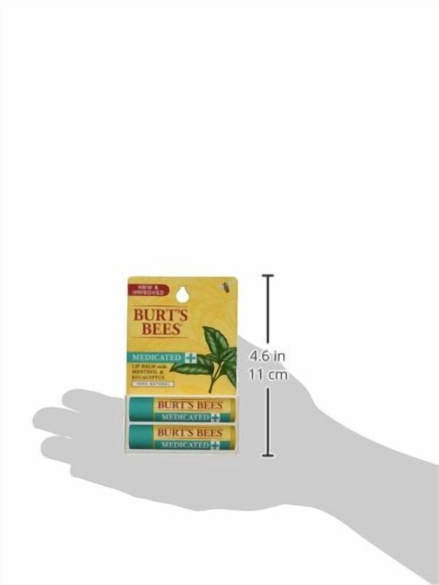 Burt's Bees Medicated Lip Balm with Menthol & Eucalyptus, Blister Box, 0.15 Ounce, 2 Count