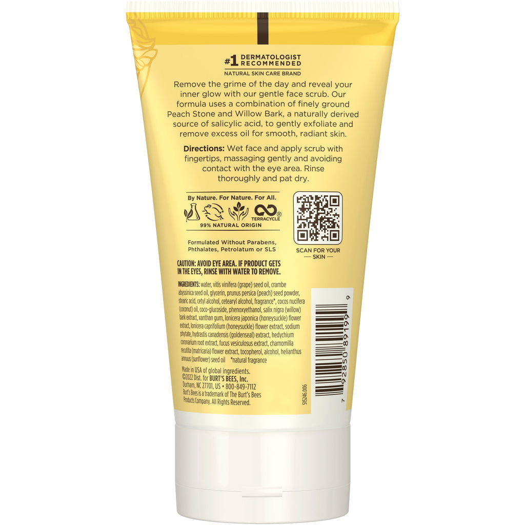 (2 pack) Burt's Bees Deep Cleansing Pore Scrub with Peach and Willow Bark, 4 Ounces
