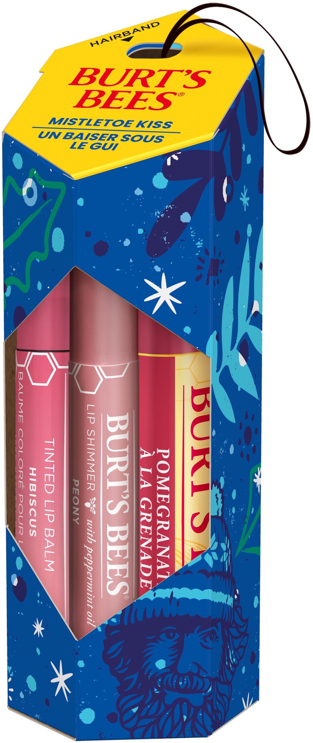 Burts Bees Mistletoe Kiss Pink Lip Balm Gift Set, 3-Pack