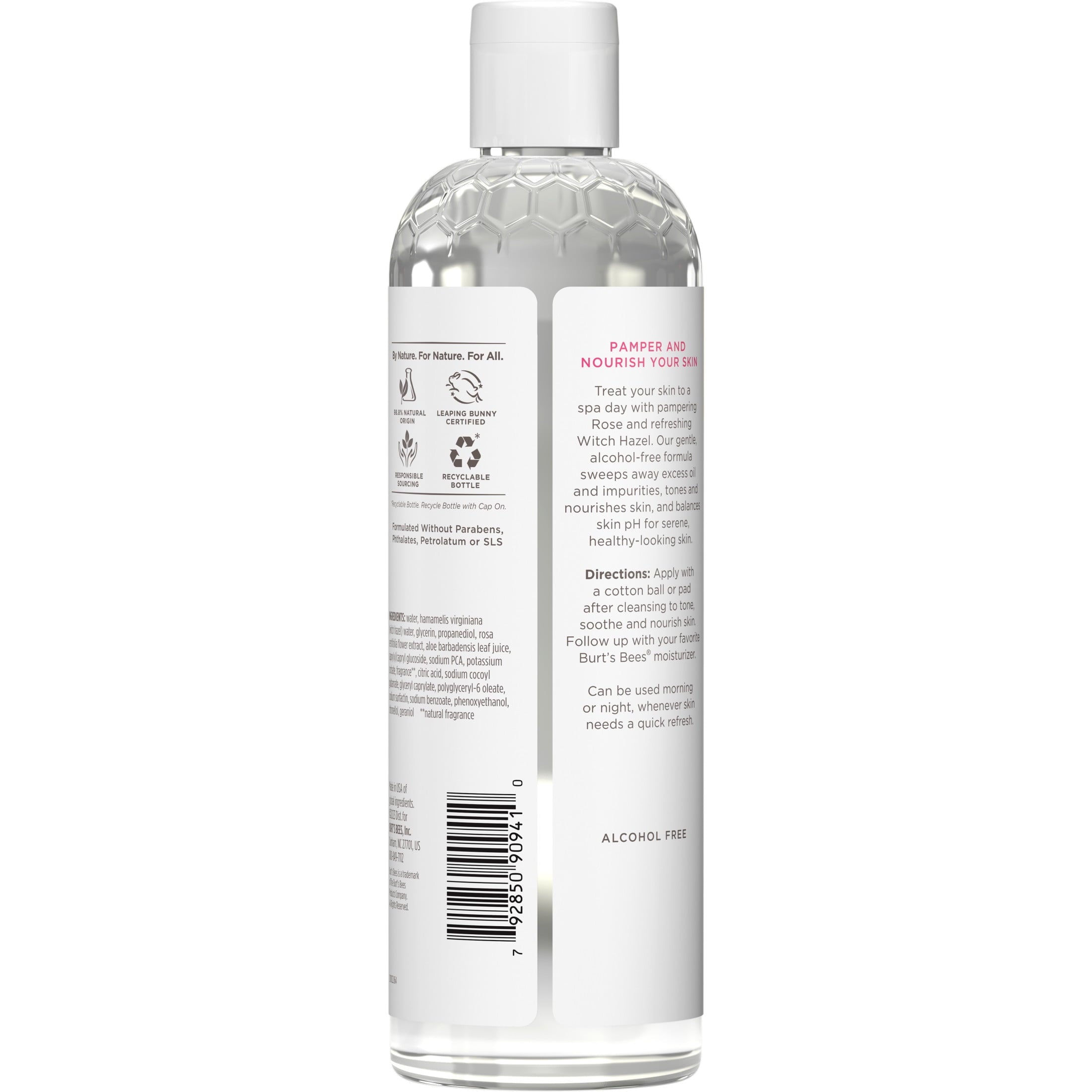 Burt's Bees Calming Toner with Witch Hazel and Rose, Fresh Floral Scent, 12 Oz