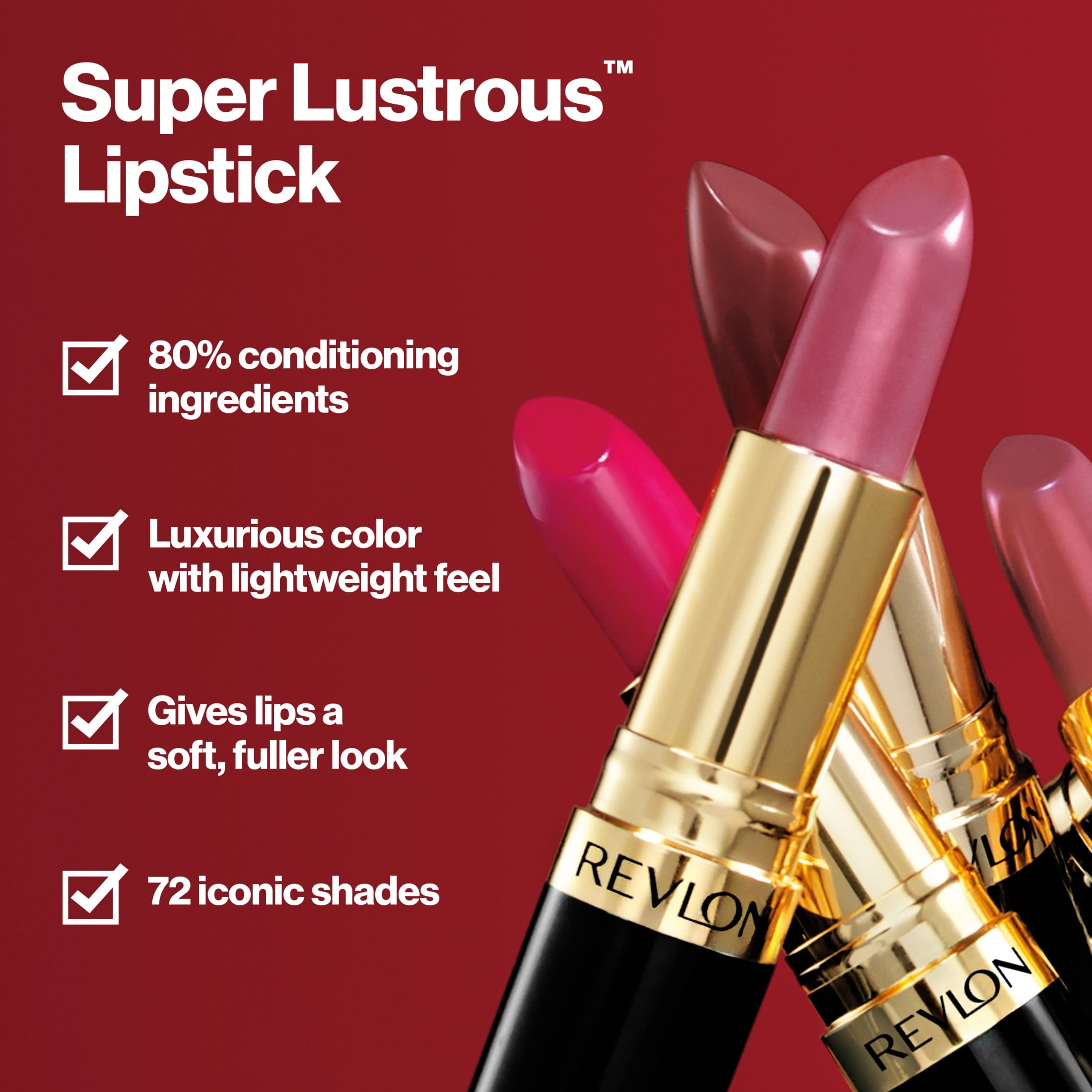 (2 pack) Revlon Super Lustrous Creme Lipstick, Creamy Formula, 130 Rose Velvet, 0.15 oz