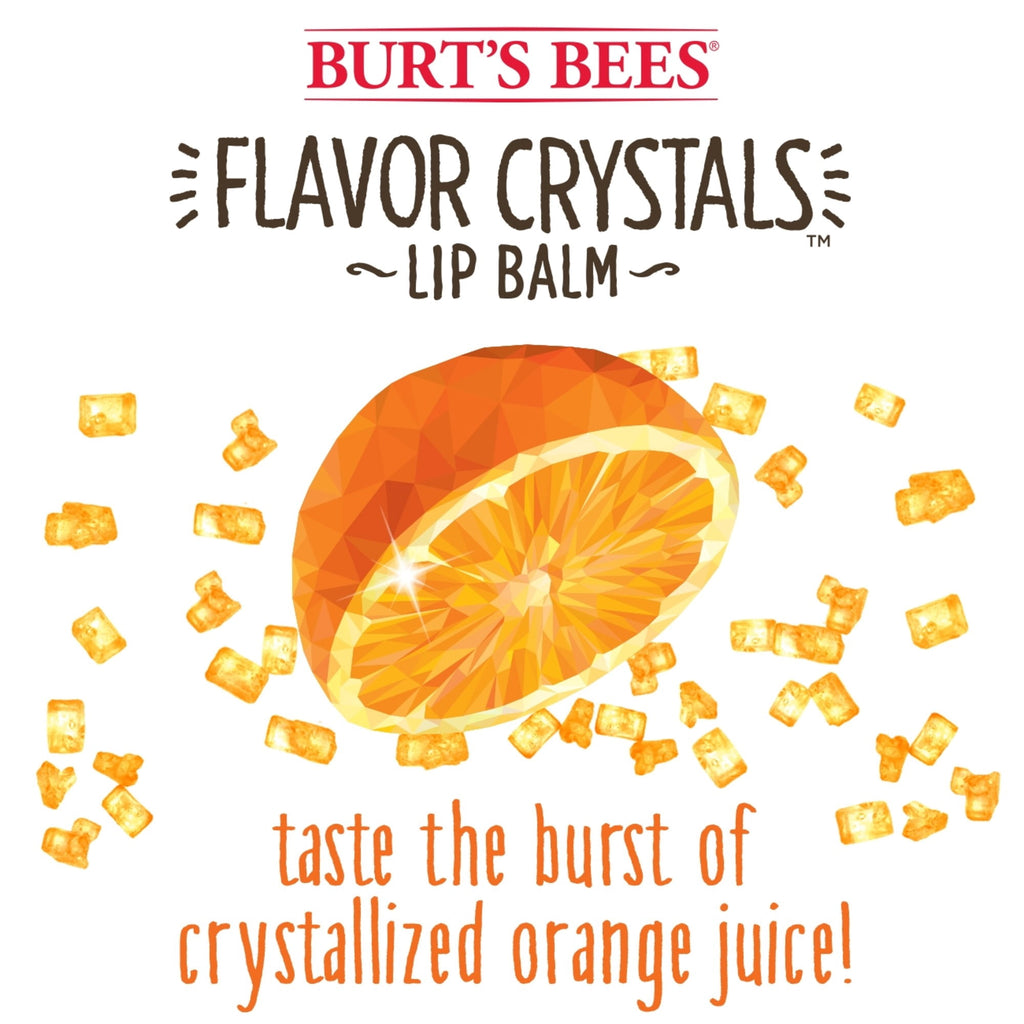 Burt's Bees Flavor Crystal 100% Natural Lip Balm, Sweet Orange, 1 Count