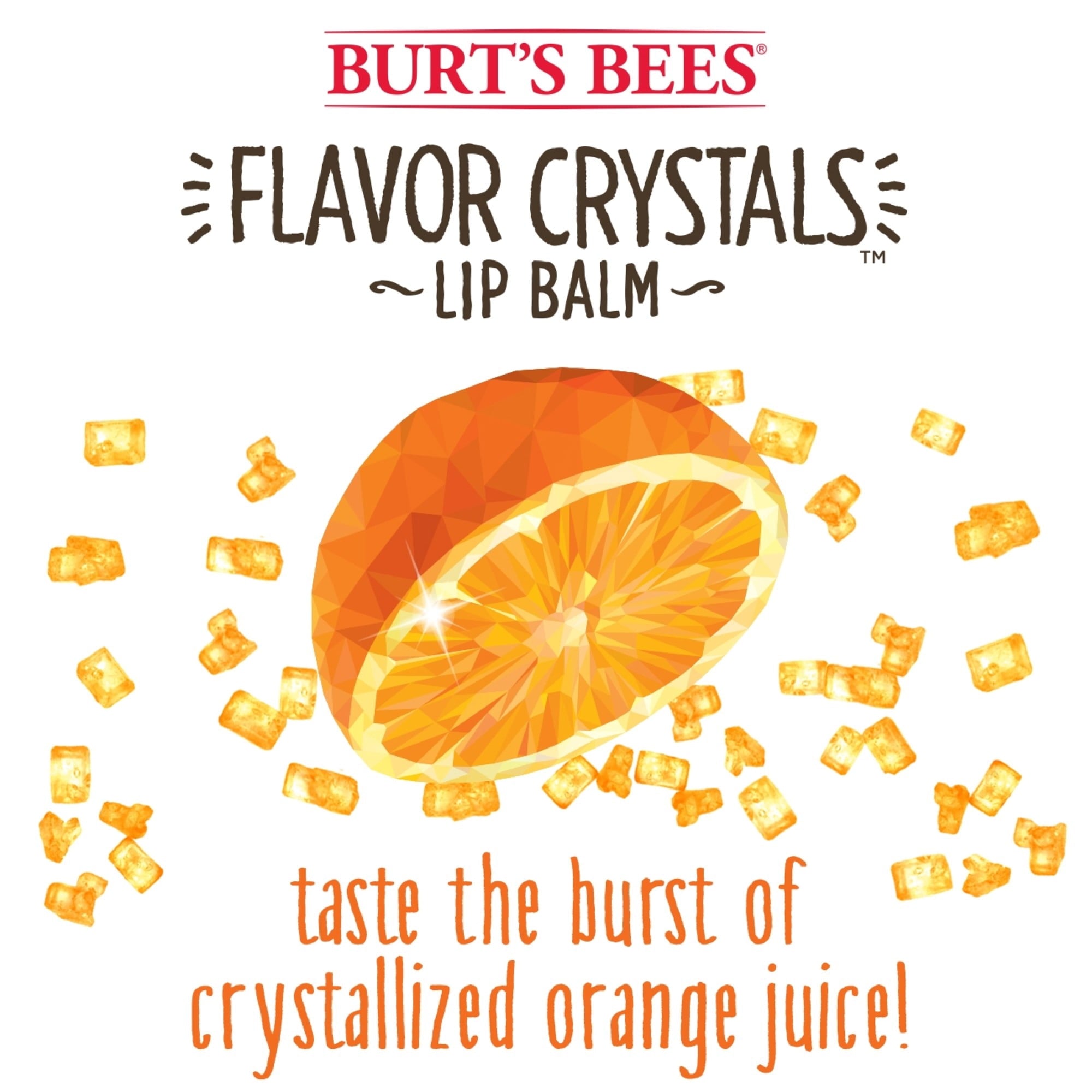 Burt's Bees Flavor Crystal 100% Natural Lip Balm, Sweet Orange, 1 Count