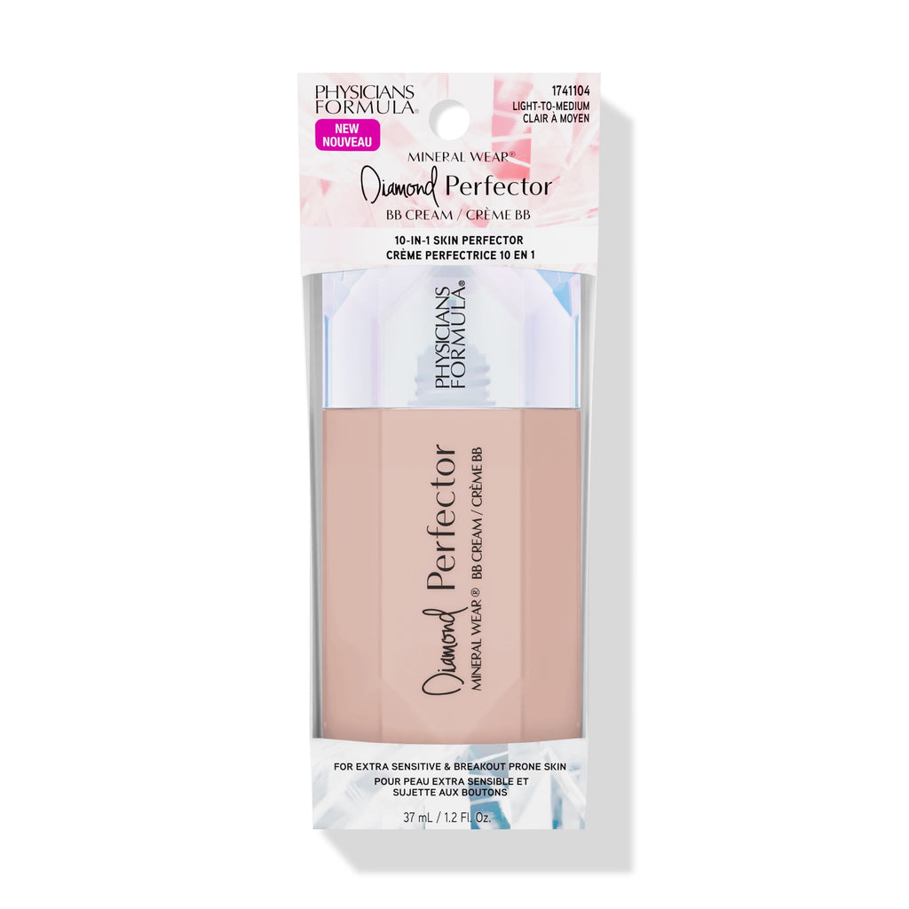 Physicians Formula Mineral Wear Diamond Perfector BB Cream Makeup, Light-to-Medium, 1.0 oz