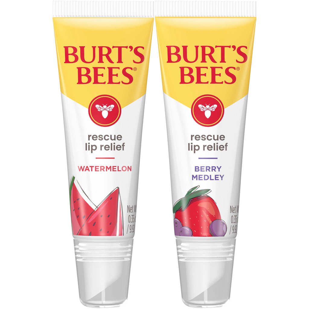 Burt's Bees Watermelon and Berry Medley Rescue Lip Relief, 2-Pack, 0.35 oz.