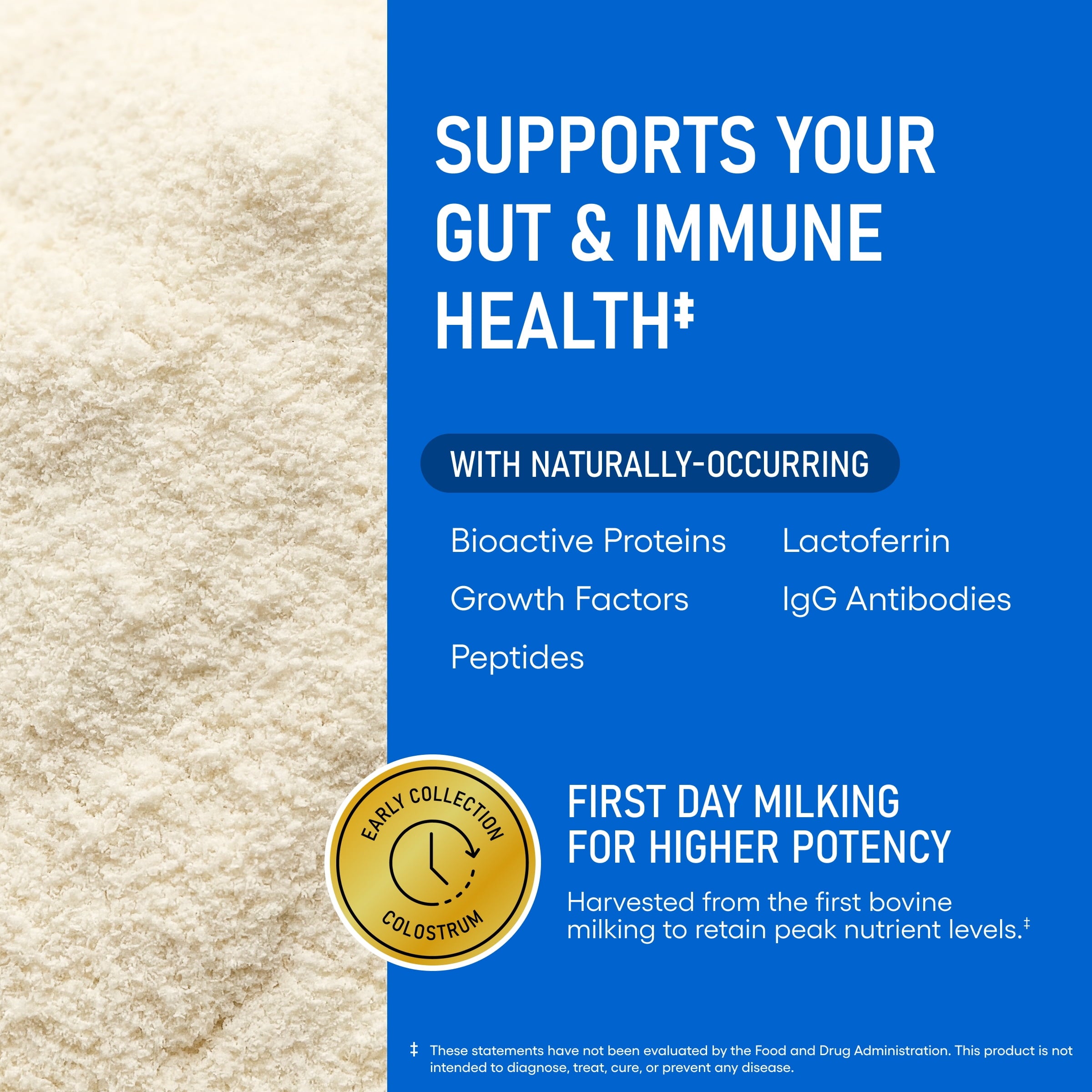 Physician's Choice Colostrum Gold Powder - for Gut & Immune Health - Whole & Unstripped - 60 Servings