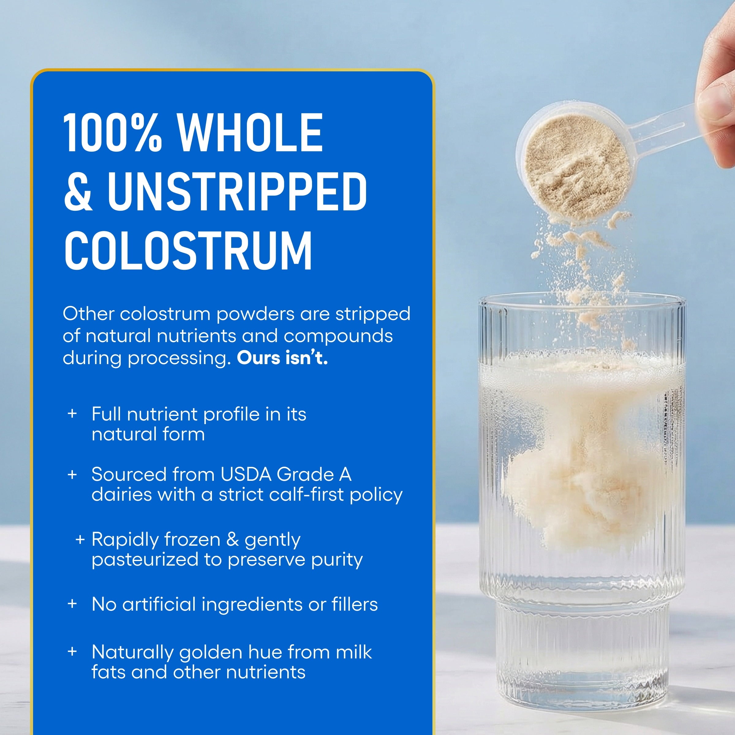Physician's Choice Colostrum Gold Powder - for Gut & Immune Health - Whole & Unstripped - 60 Servings