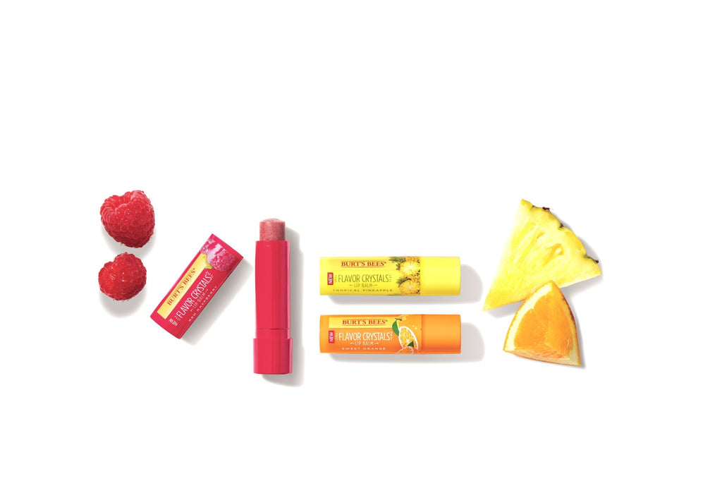 Burt's Bees Flavor Crystals 100% Natural Lip Balm, Raspberry, 1 Count
