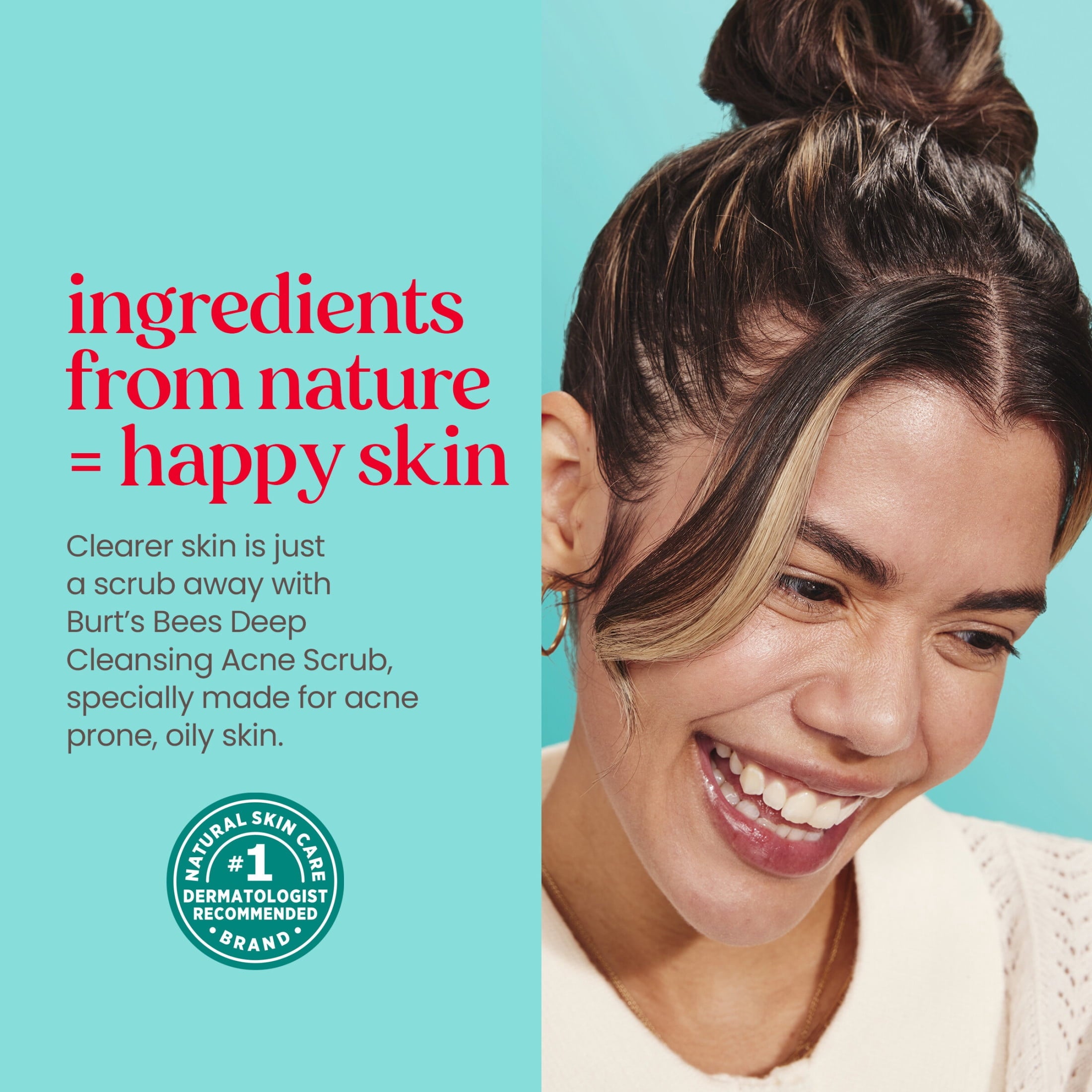 Burts Bees Clear and Balanced Deep Cleansing Acne Face Scrub, 4 Oz