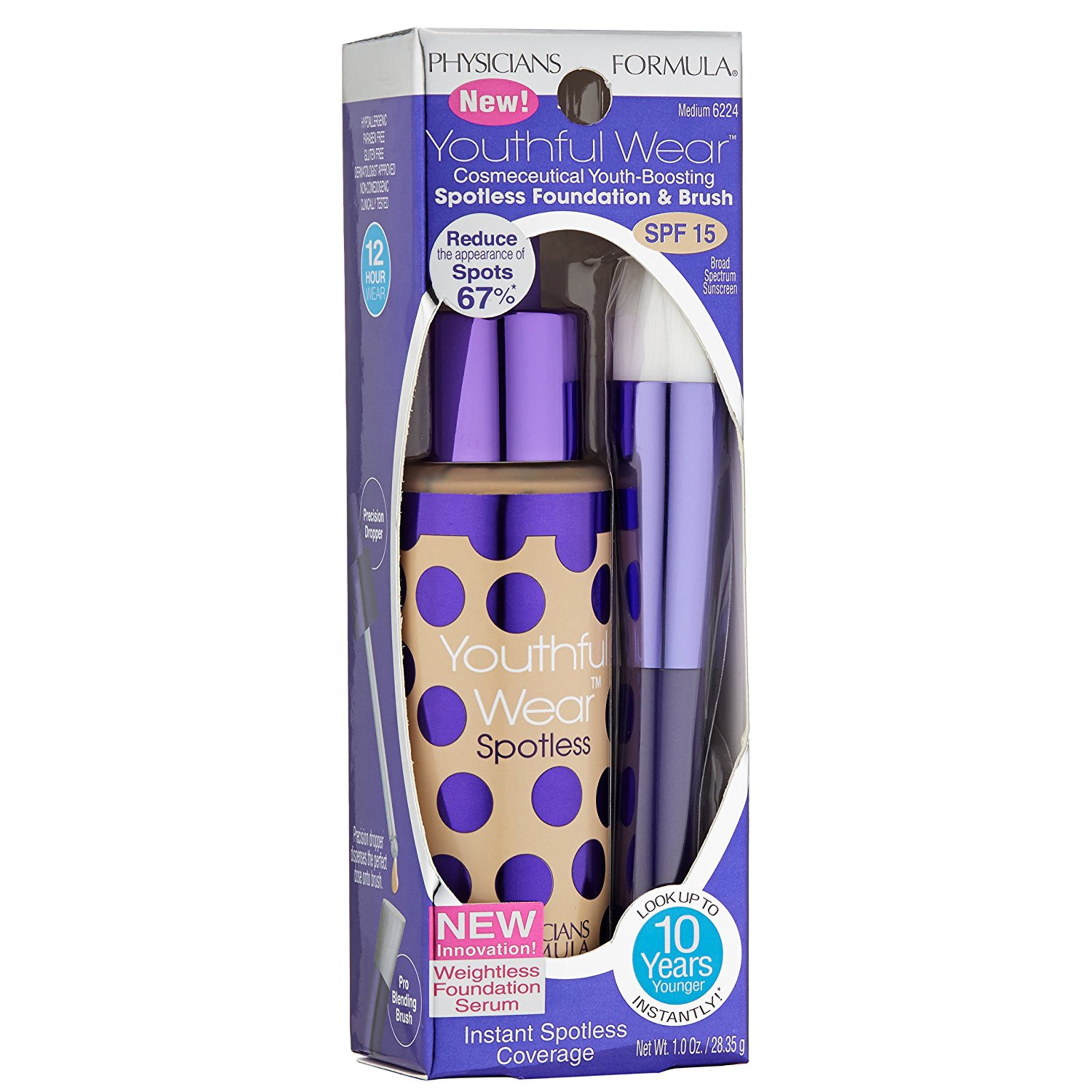 Physicians Formula Youthful Wear™ Cosmeceutical Youth-Boosting Spotless Foundation SPF 15, Medium