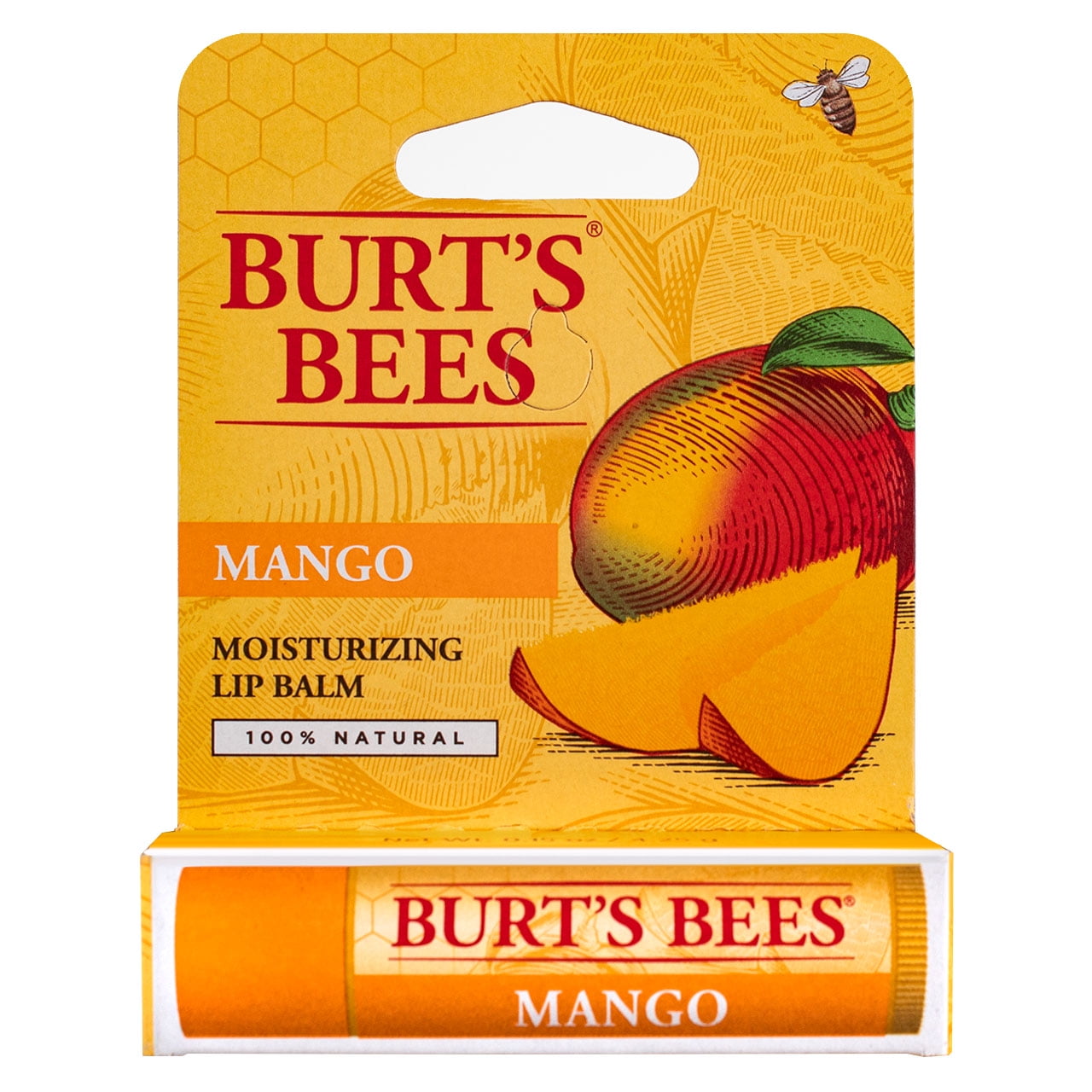 6 Pack - Burt's Bees 100% Natural Nourishing Lip Balm, Mango Butter, 1 ea