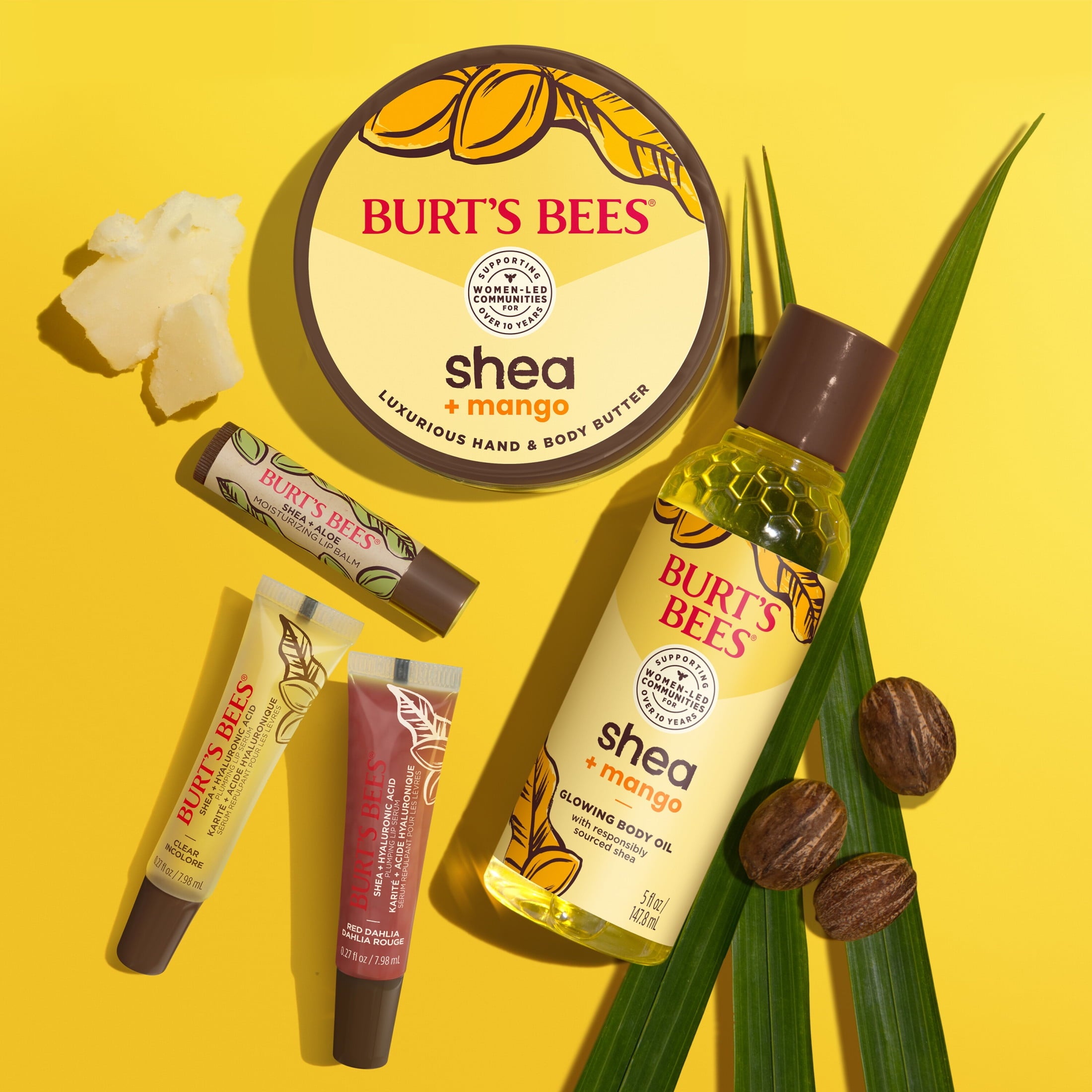 Burt's Bees Shea + Hyaluronic Acid Red Dahlia Plumping Lip Serum, Natural Origin Lip Care, 1 Tube, 0.27 oz.