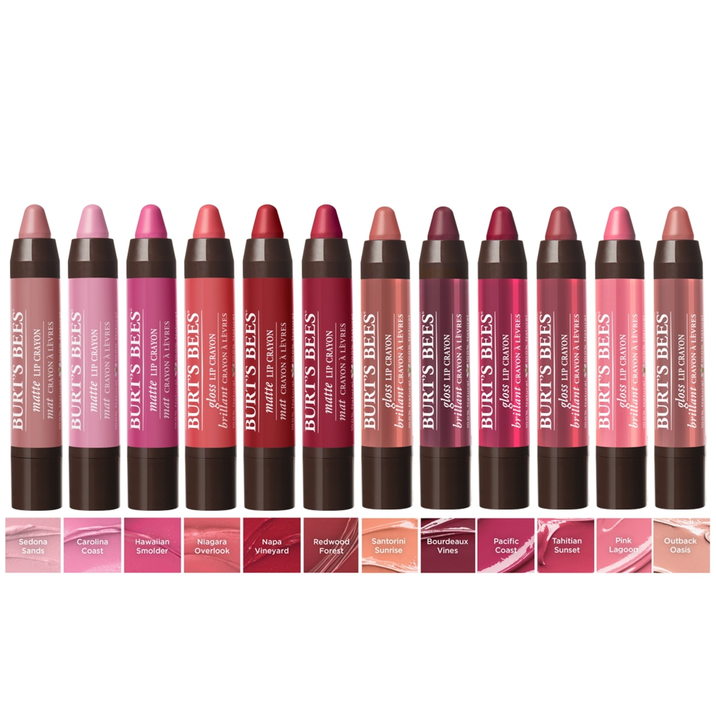 Burt's Bees 100% Natural Origin Moisturizing Matte Lip Crayon, Napa Vineyard - 1 Crayon