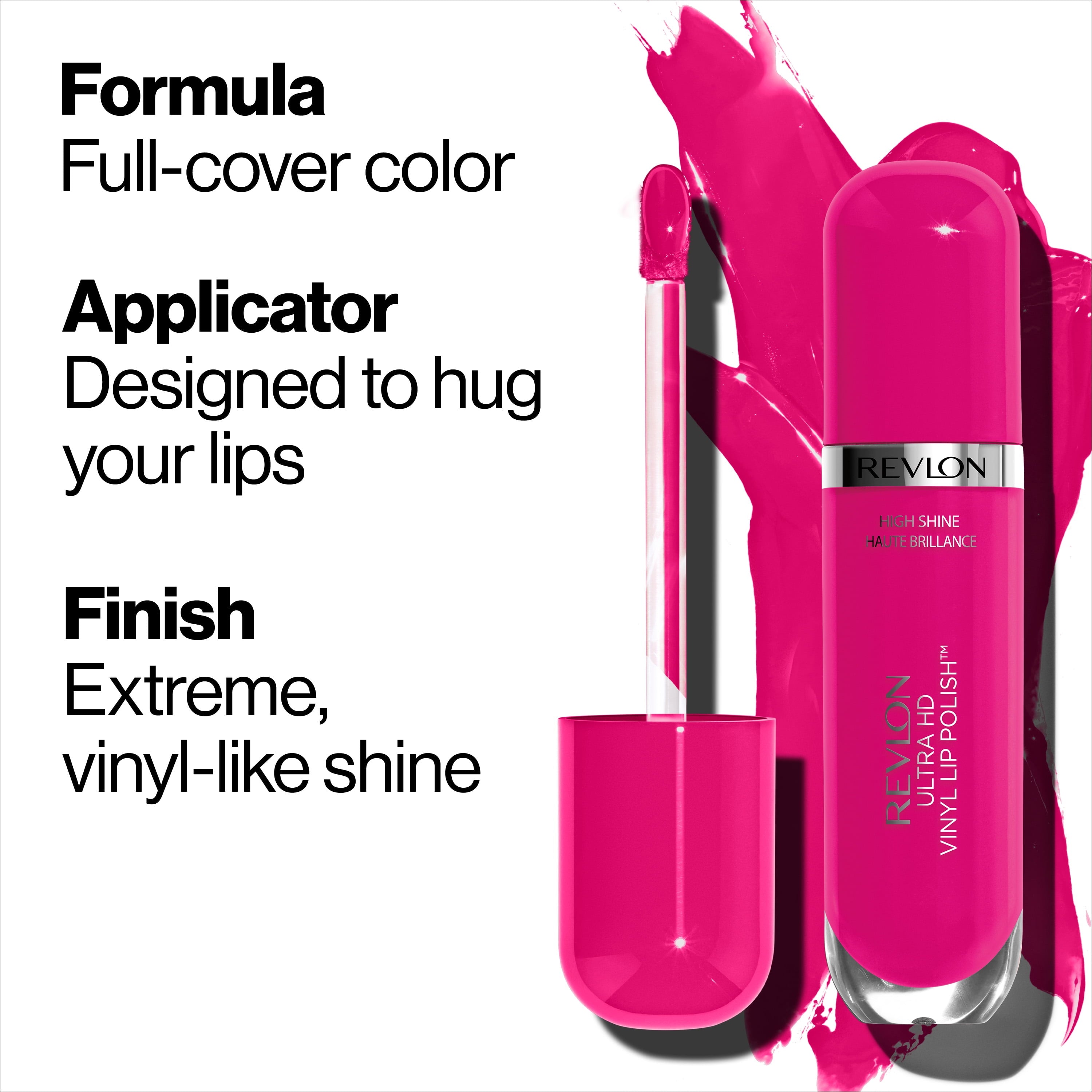 Revlon Ultra HD Vinyl Lip Polish, Liquid Lipstick with Aloe Leaf Extract and Vitamin E , 920 Power Up, 0.16 oz