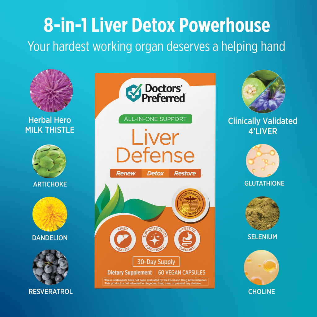 Doctors' Preferred Liver Defense, Liver Health and Detox with Milk Thistle, 60 Capsules