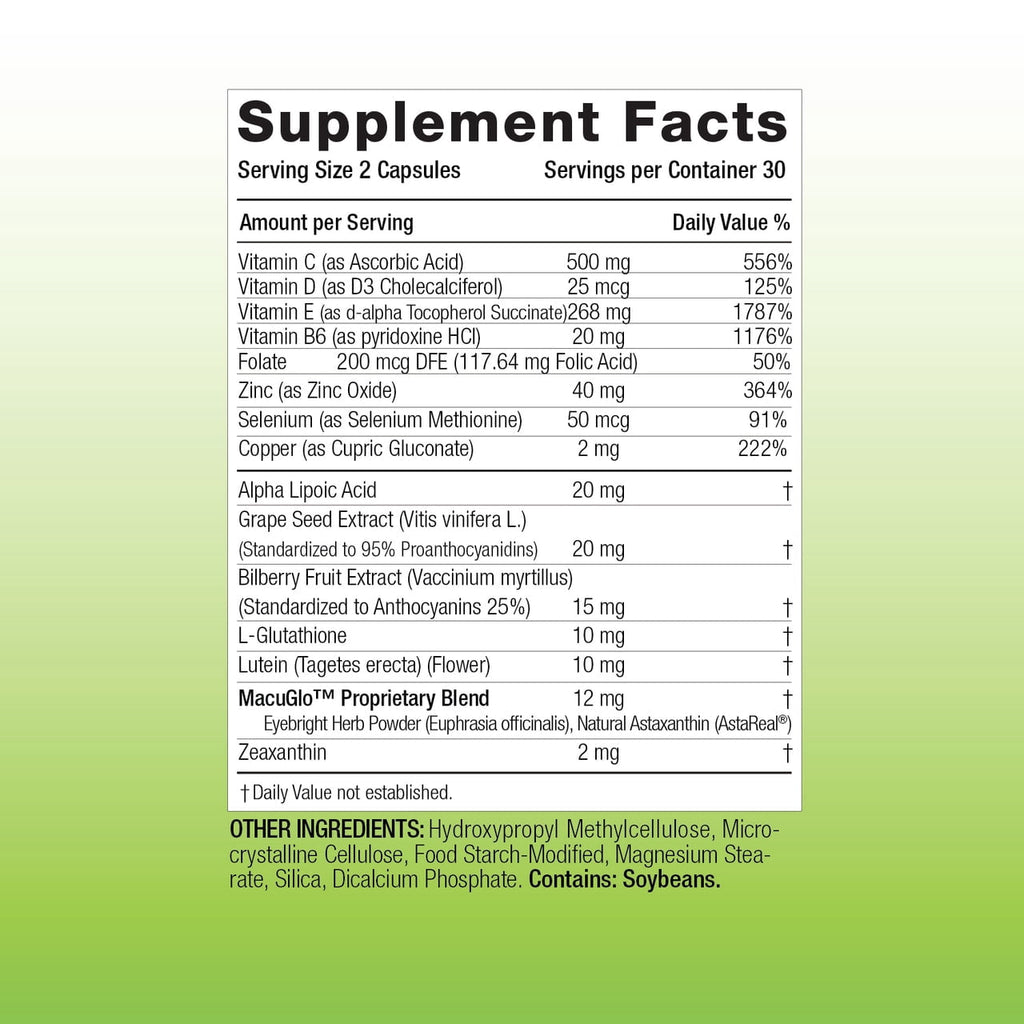 EyeScience Macular Health Formula - Advanced Ocular Vitamin Dietary Supplement Capsules, 60 Count