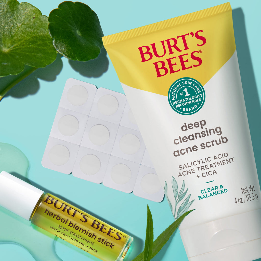 Burts Bees Clear and Balanced Deep Cleansing Acne Face Scrub, 4 Oz
