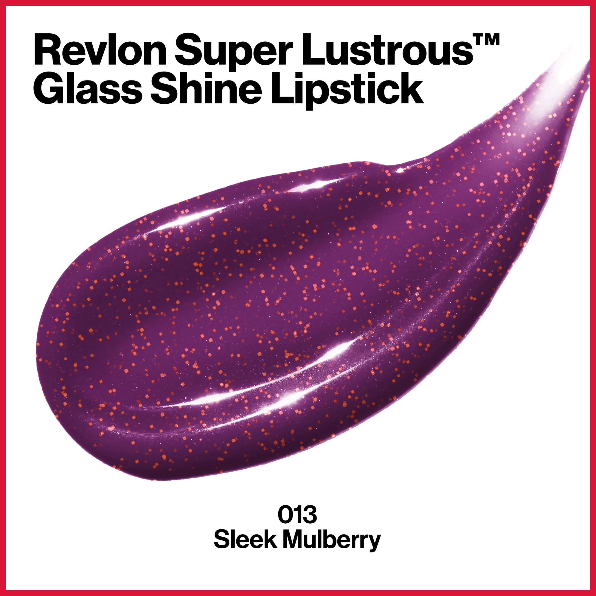 Revlon Super Lustrous Glass Shine Lipstick, Moisturizing Lipstick with Aloe, 013 Sleek Mulberry, 0.15 oz