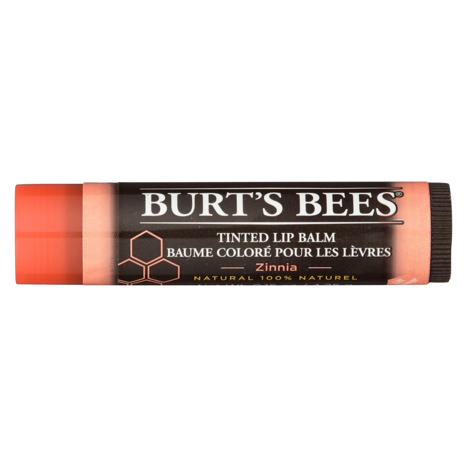 Tinted Lip Balm - Zinnia by Burts Bees for Women - 0.15 oz Lip Balm
