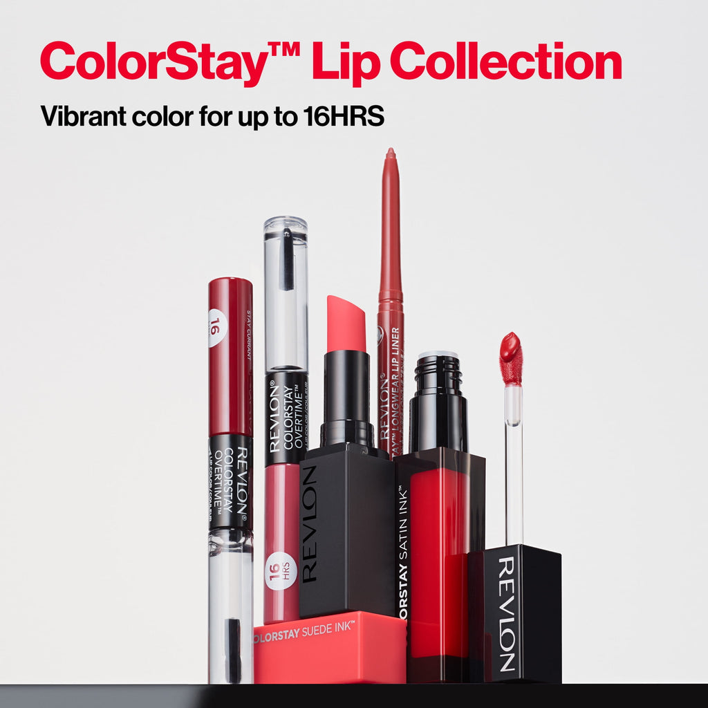 REVLON ColorStay Satin Ink Crown Jewels Liquid Lipstick, Longlasting & Waterproof Lipcolor, Moisturizing Creamy Formula Infused with Black Currant Seed Oil, 034 Regal Ruby, 0.17 fl oz.
