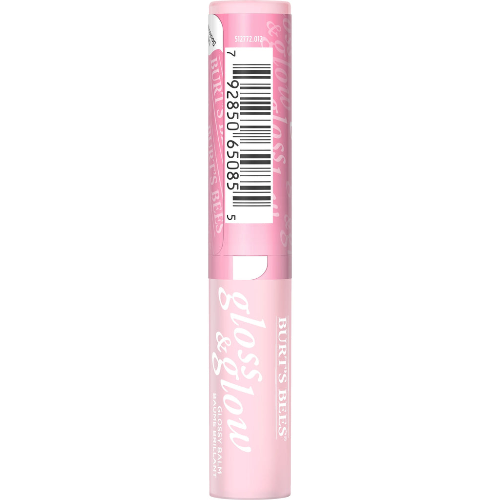 Burts Bees Gloss and Glow Glossy Balm, 100% Natural Origin, Winning in Pink, 1 Tube