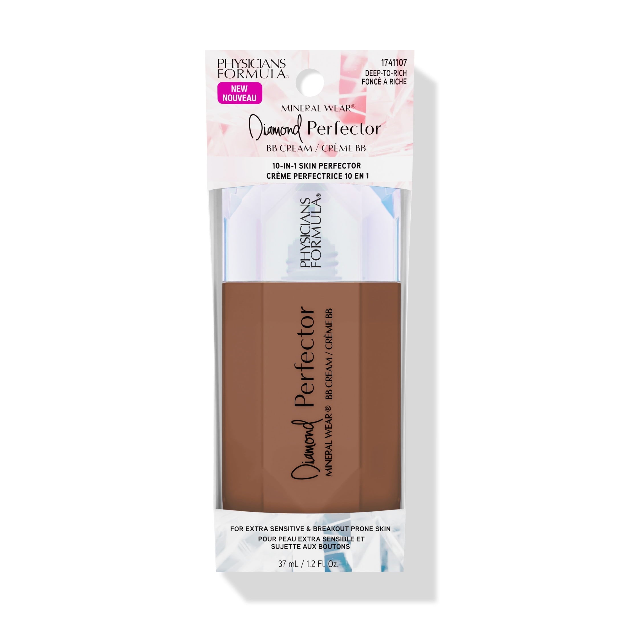 Physicians Formula Mineral Wear Diamond Perfector BB Cream Makeup, Deep-to-Rich, 1.0 oz