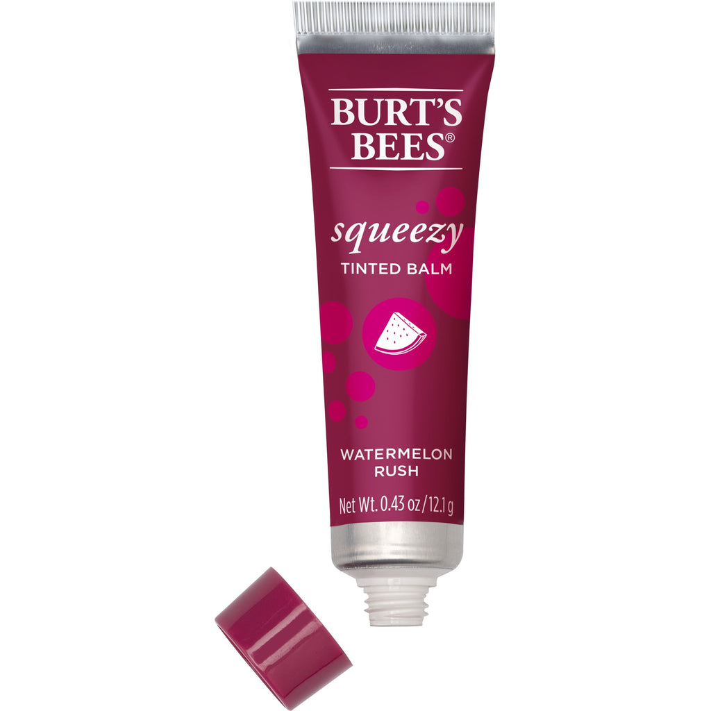 Burt's Bees 100% Natural  Squeezy Tinted Lip Balm with Beeswax, Watermelon Rush, 1 Tube