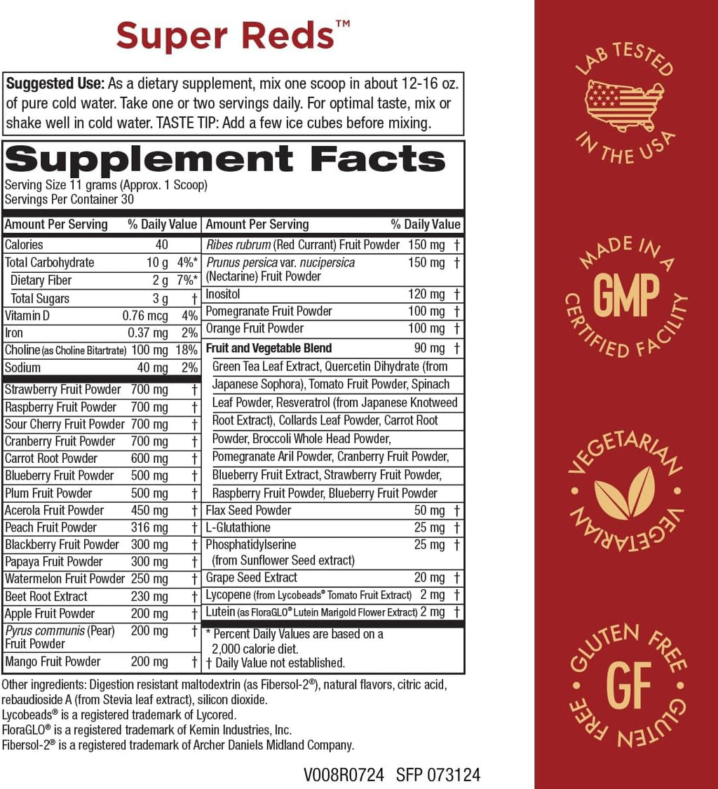 Purity Products - Super Reds Formula 12.11 Oz - 30 Day Supply