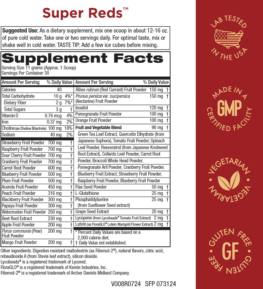 Purity Products - Super Reds Formula 12.11 Oz - 30 Day Supply