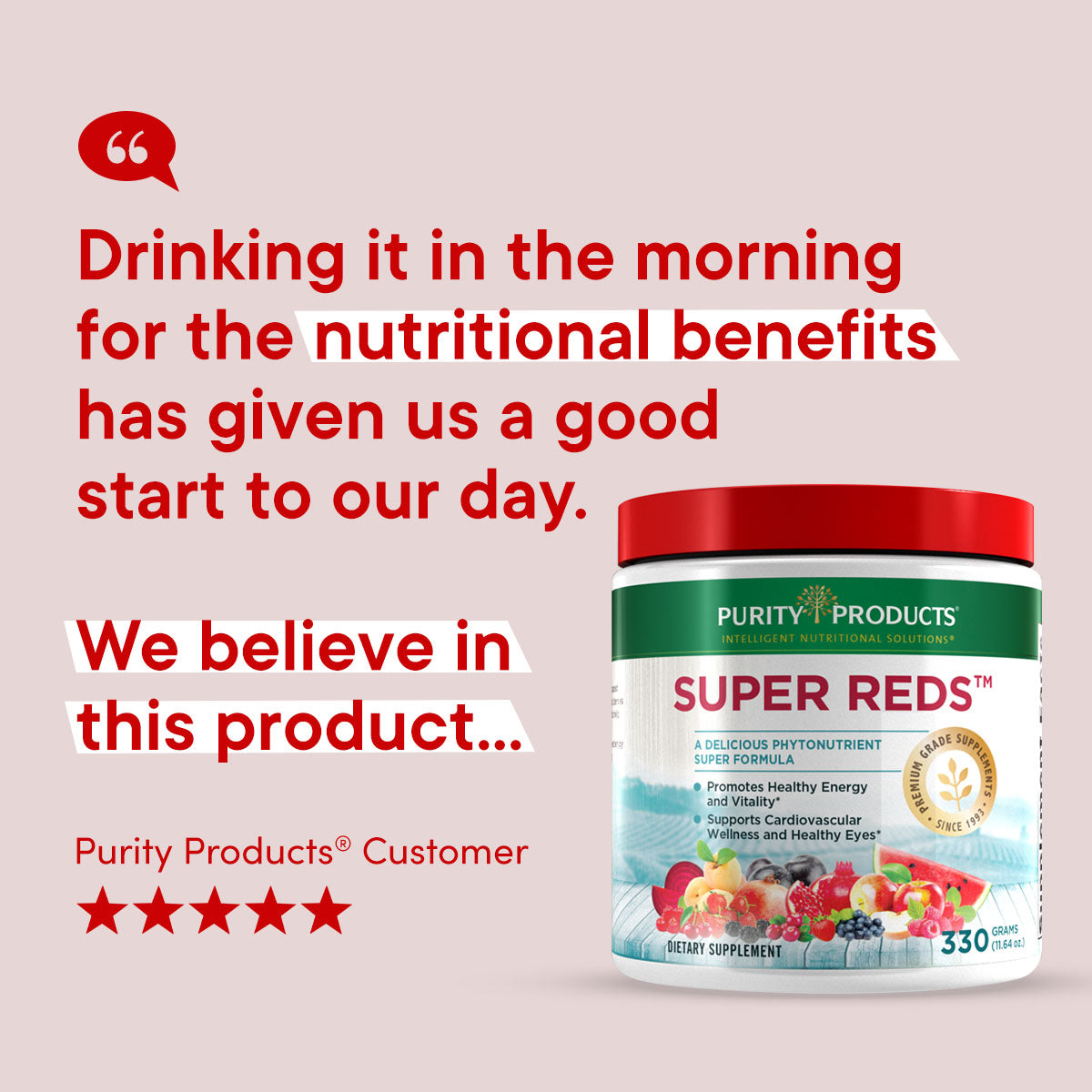 Purity Products - Super Reds Formula 12.11 Oz - 30 Day Supply