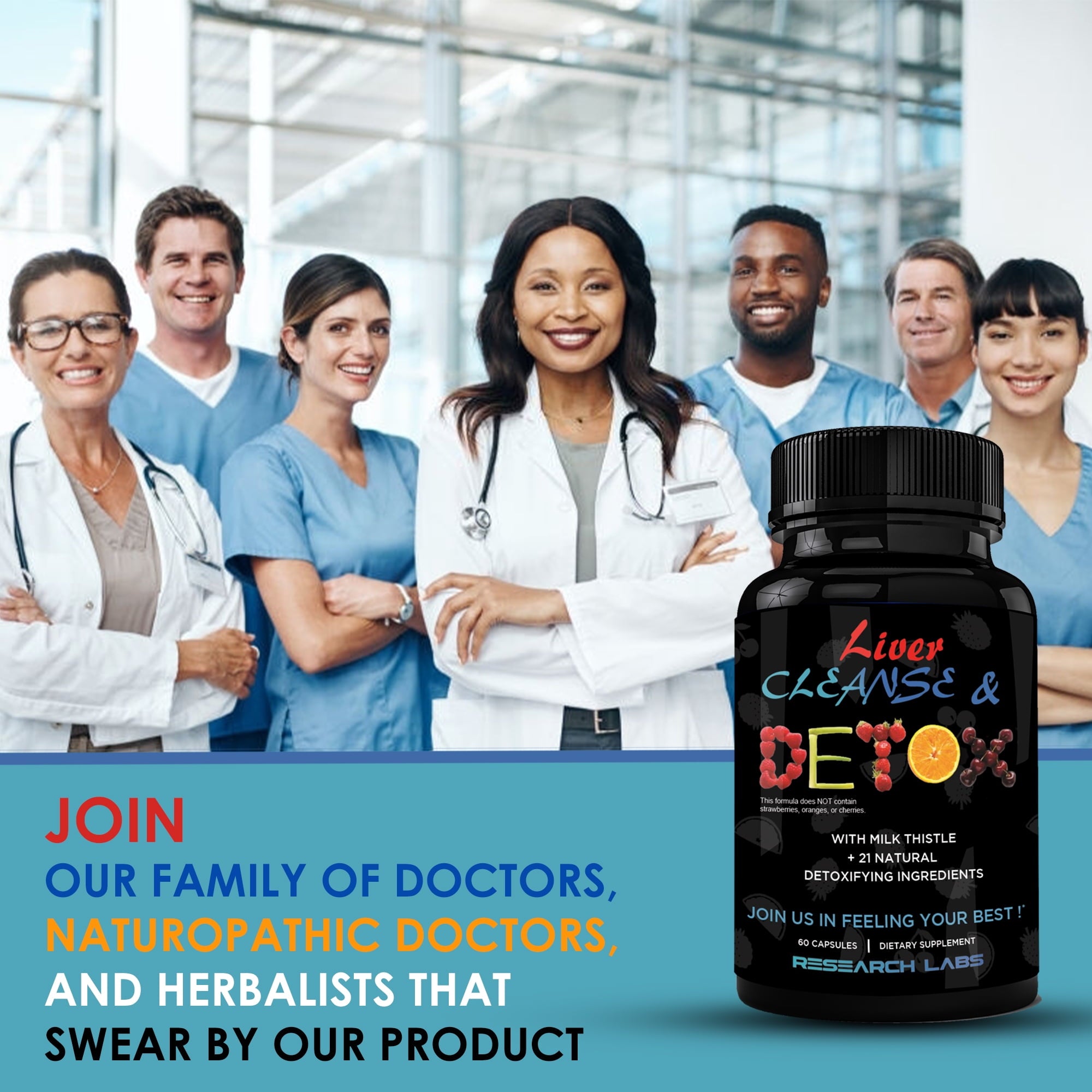 Doctor Recommended Premium Liver Detox Liver Cleanse & Liver Support w/ Milk Thistle, Beet Root, Dandelion. 23 Powerful Herbs by Research Labs