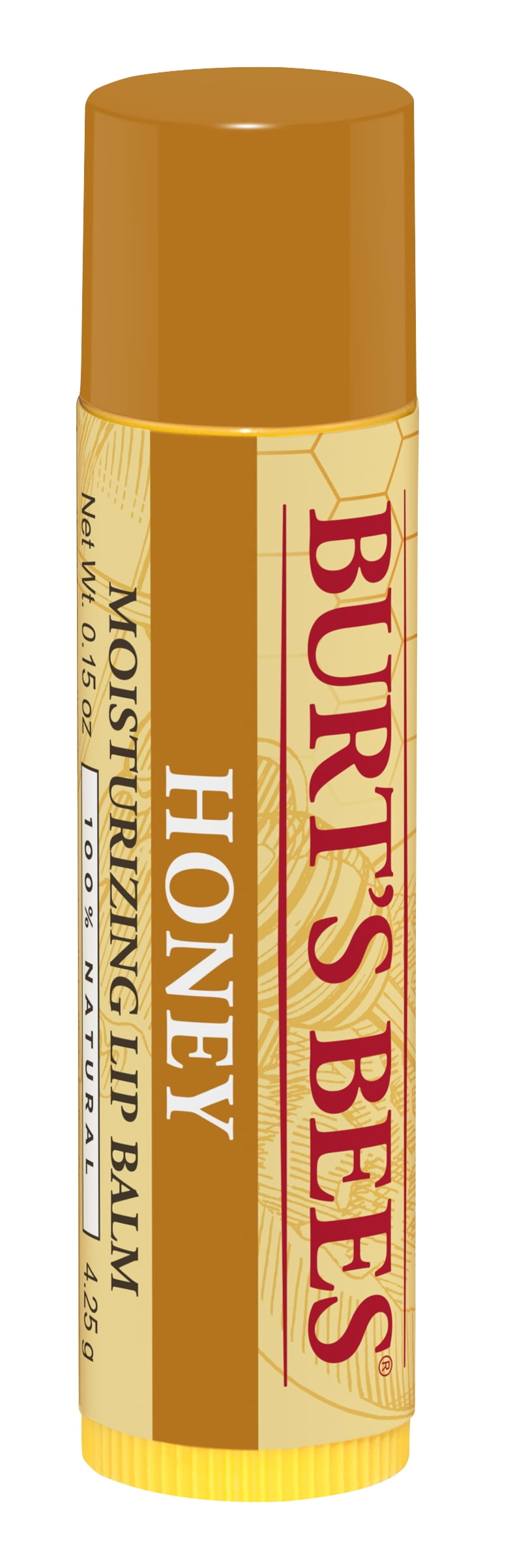 Burt's Bees 100% Natural Moisturizing Lip Balm, Honey with Beeswax - 1 Tube