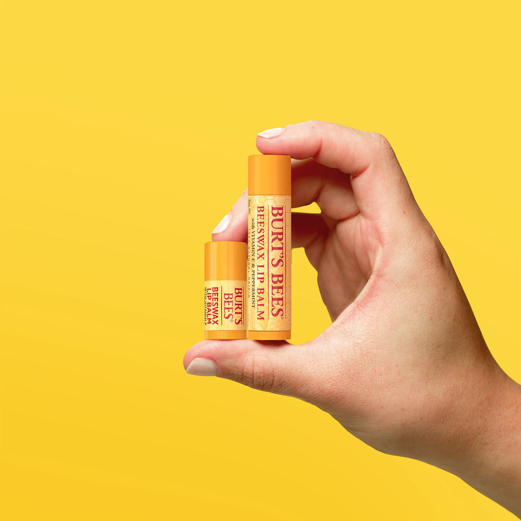 (4 pack) Burt's Bees 100% Natural Origin Beeswax Moisturizing Lip Balm with Vitamin E & Peppermint Oil, 3 Pack