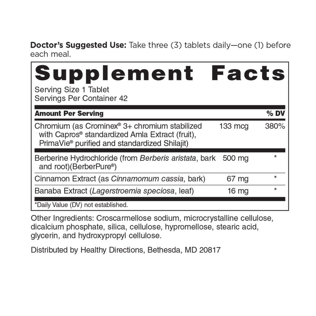 Doctors’ Preferred GlucoGold with Berberine, Healthy Blood Sugar Support, 42 Vegetarian Tablets