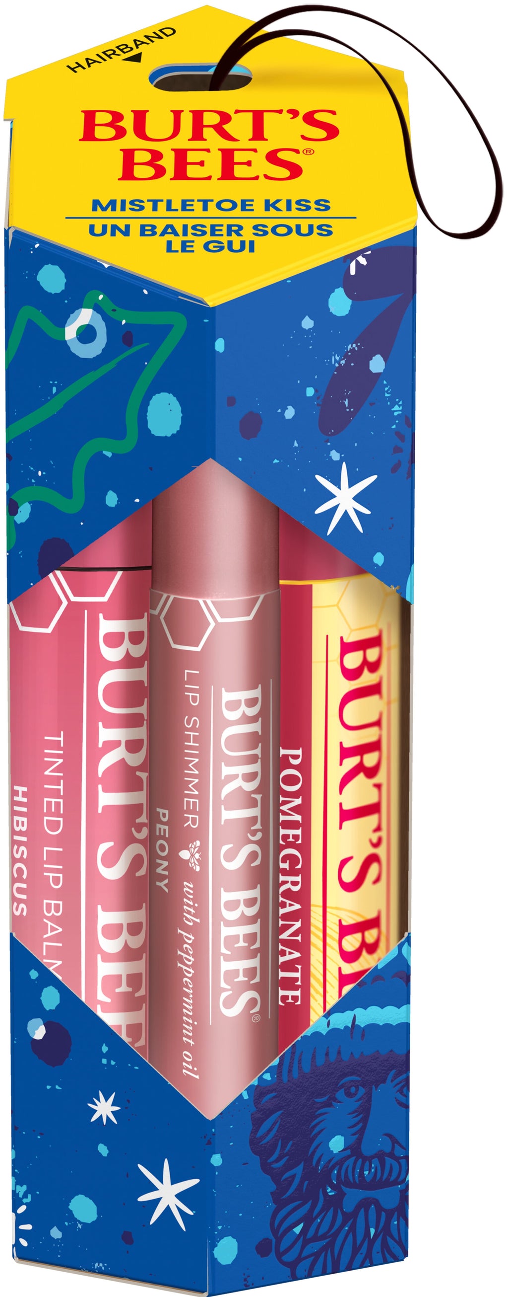 Burts Bees Mistletoe Kiss Pink Lip Balm Gift Set, 3-Pack