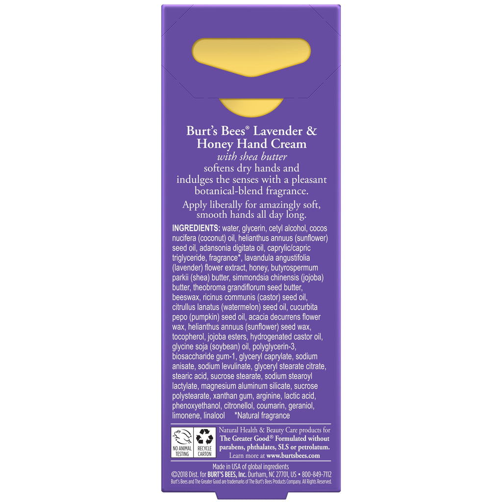 Burts Bees Lavender and Honey Hand Cream with Shea Butter, 1 Ounce